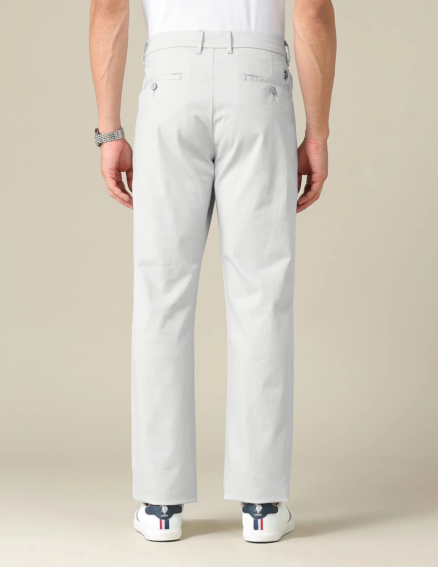 Riley Straight Fit Dobby Trousers - Image 5