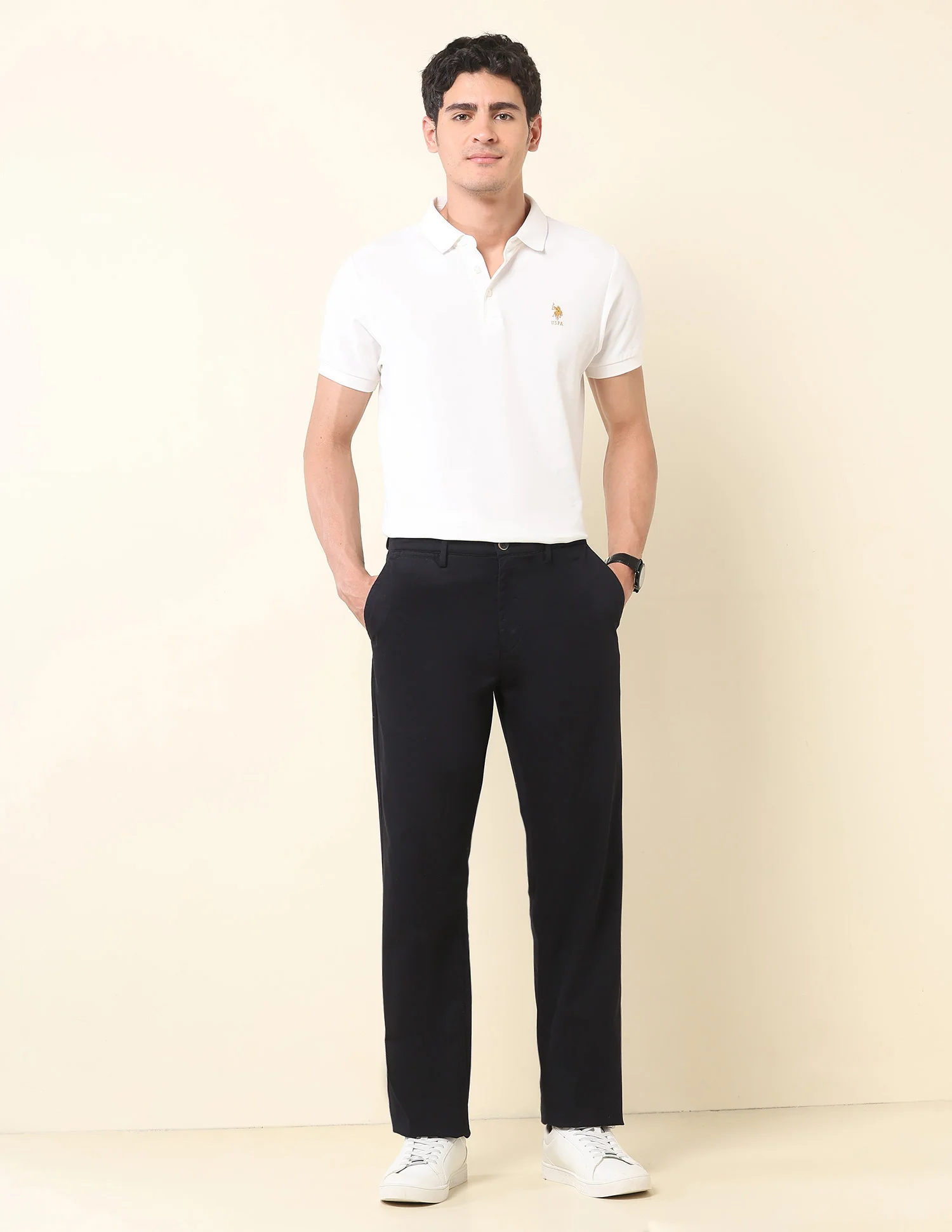 Riley Straight Fit Dobby Trousers - Image 3