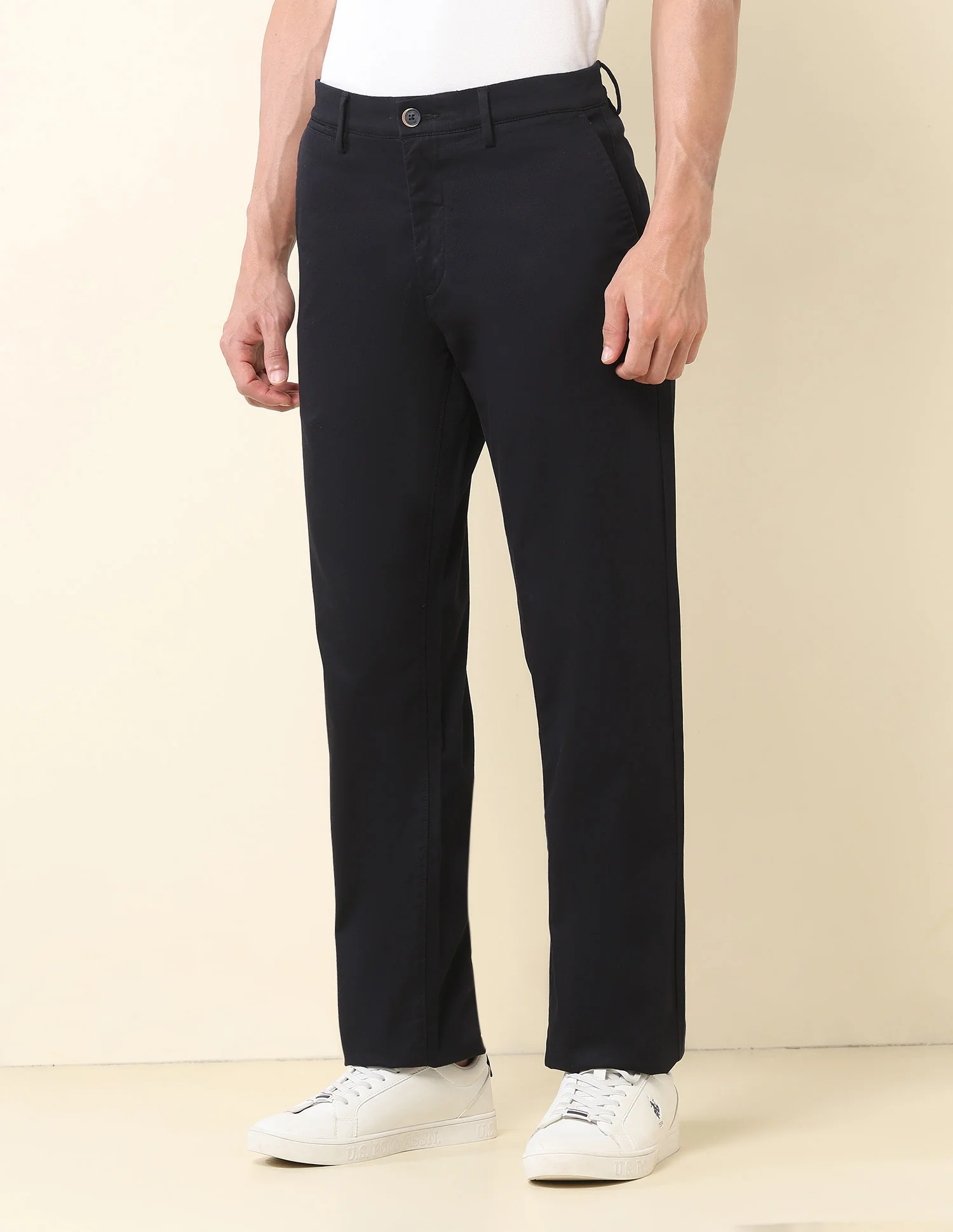 Riley Straight Fit Dobby Trousers - Image 4