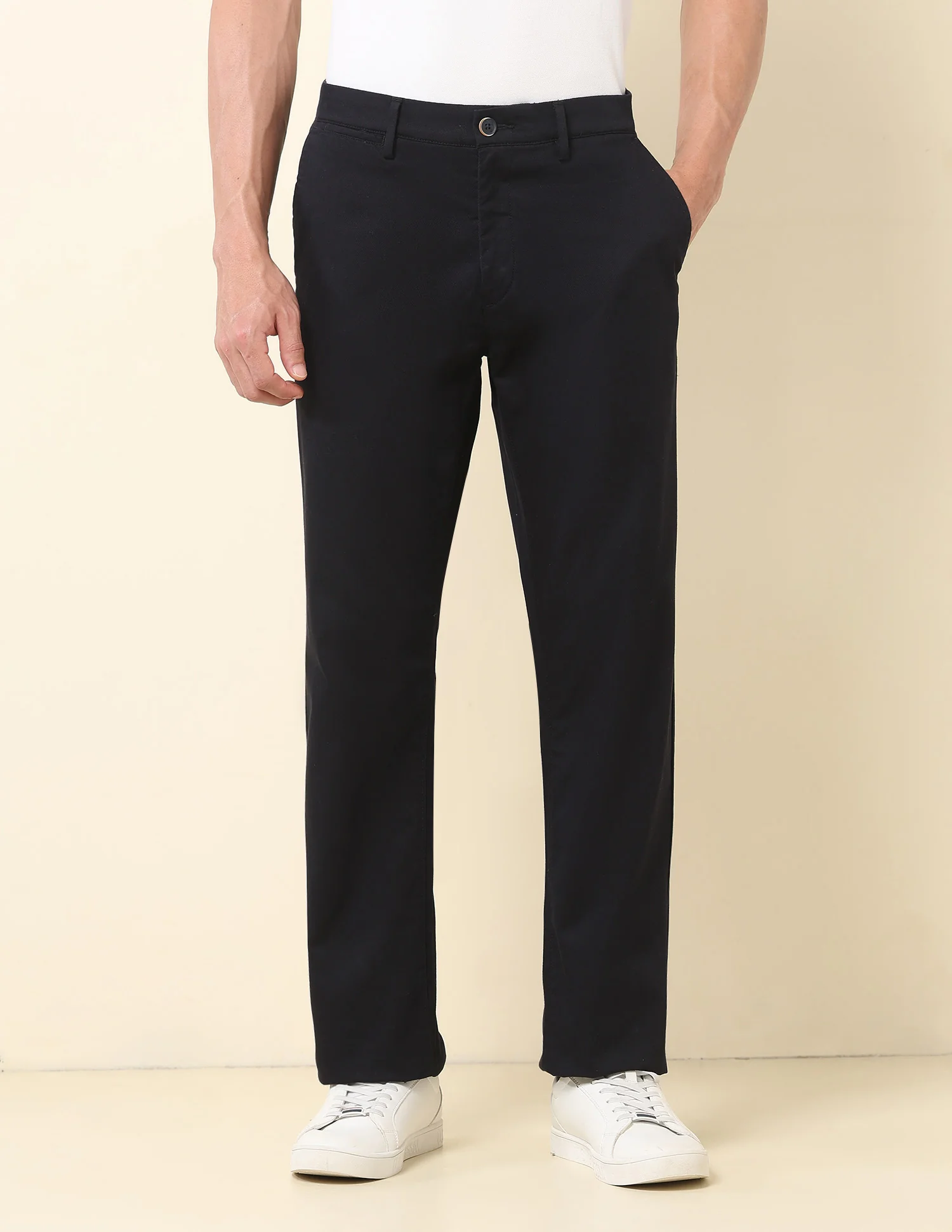 Riley Straight Fit Dobby Trousers - Image 6