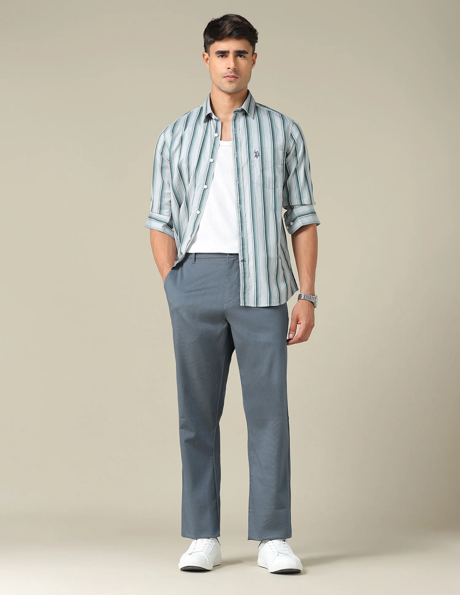 Riley Straight Fit Satin Trousers - Image 3