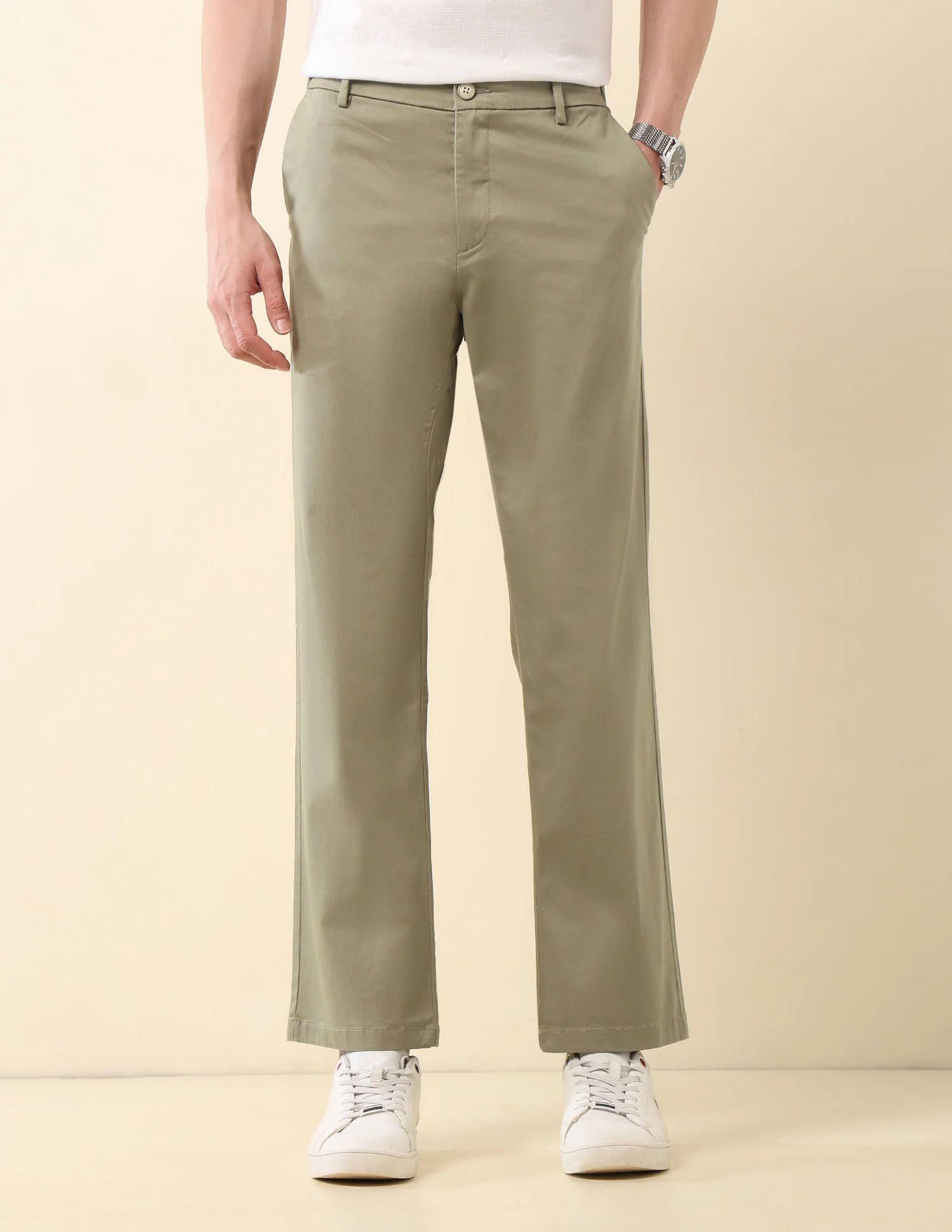 Riley Straight Fit Satin Trousers