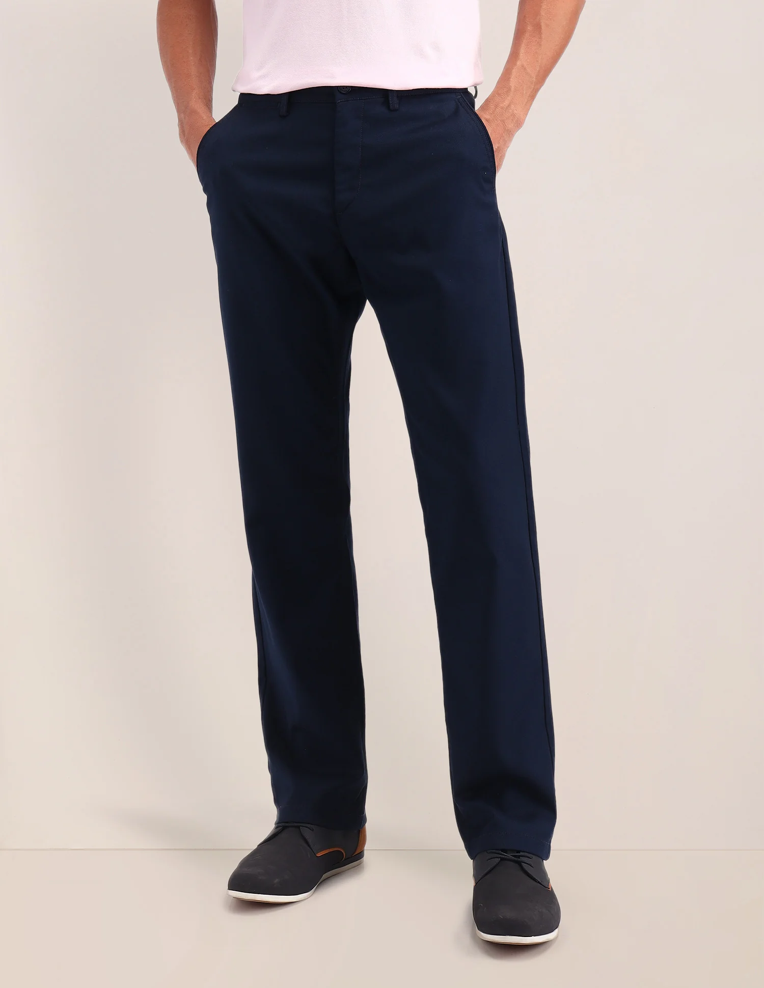Riley Straight Fit Solid Trousers