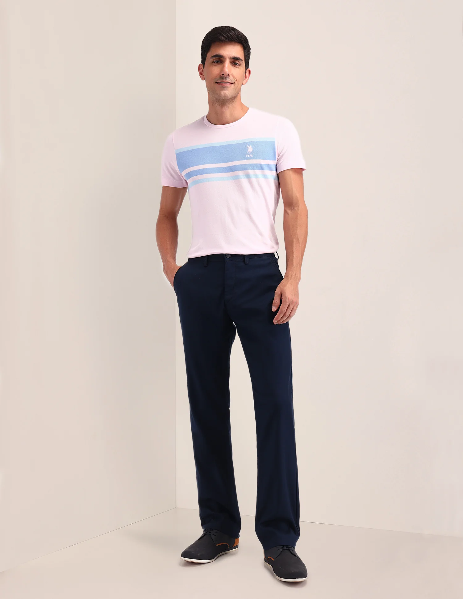 Riley Straight Fit Solid Trousers - Image 3