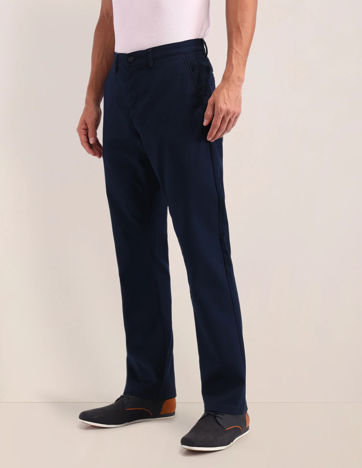 Riley Straight Fit Solid Trousers - Image 4