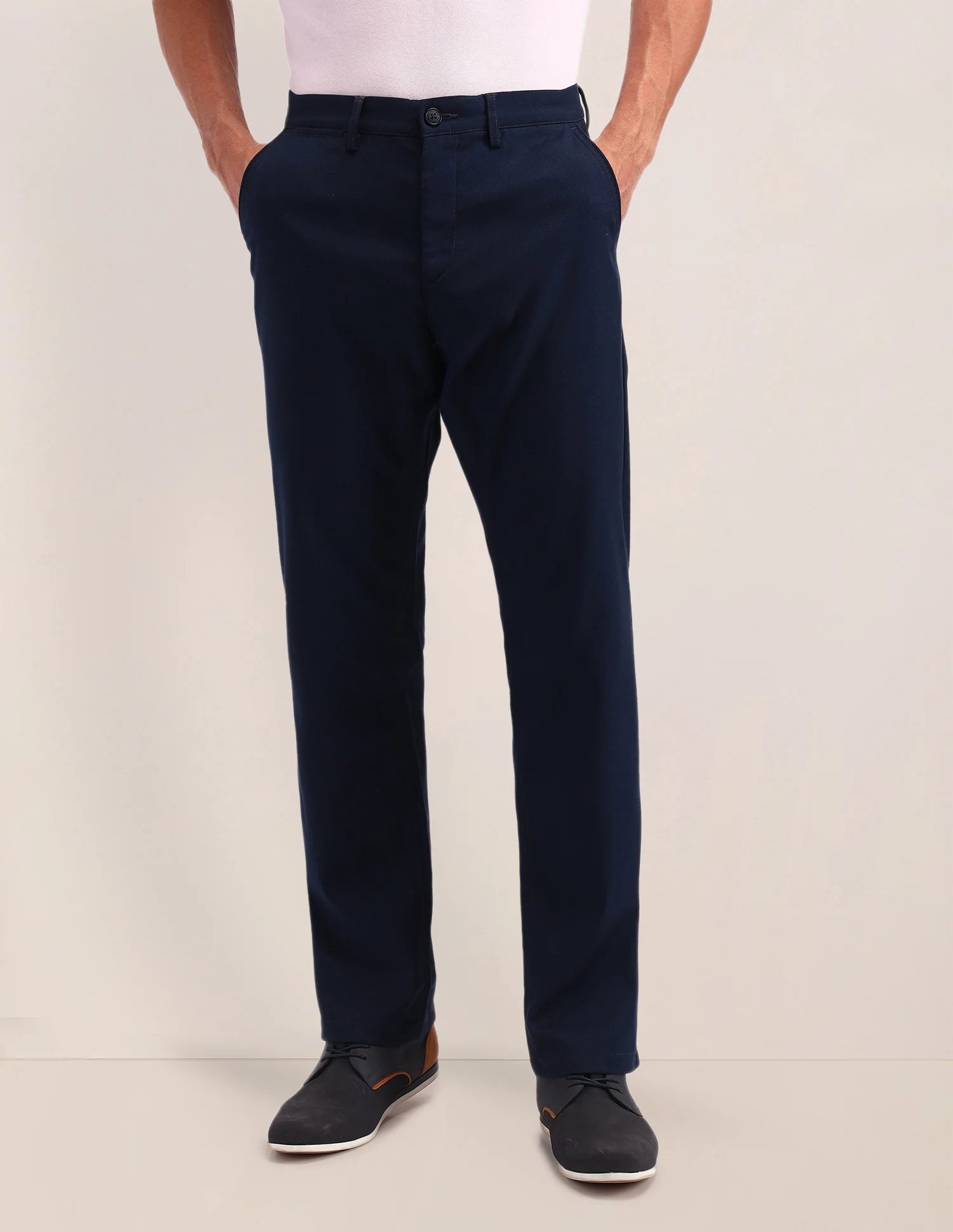 Riley Straight Fit Solid Trousers - Image 6