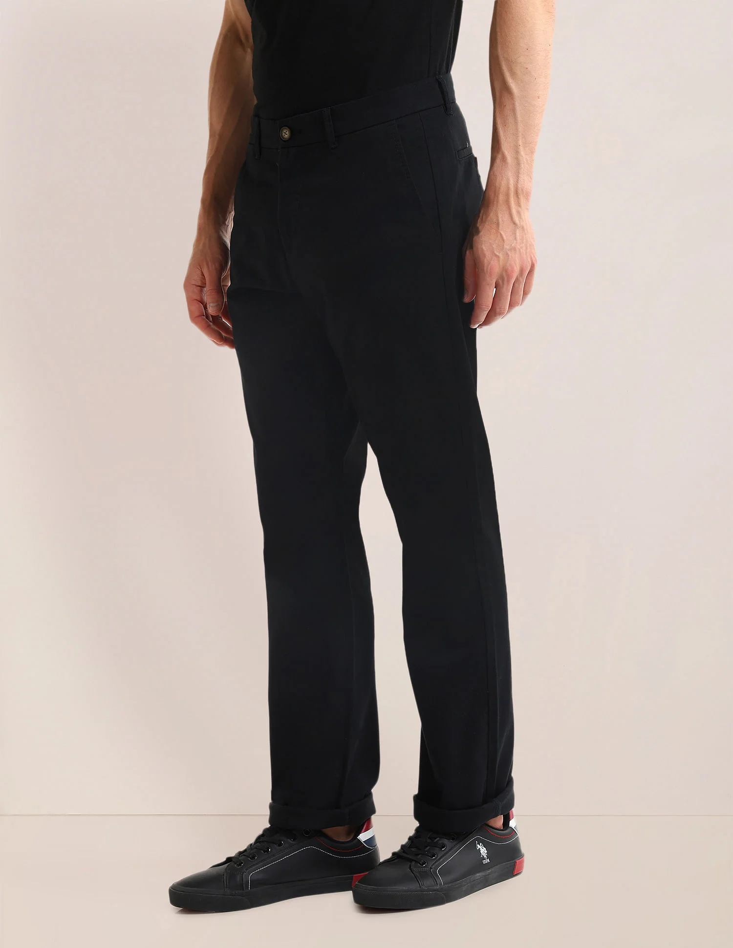Riley Straight Fit Solid Trousers - Image 4
