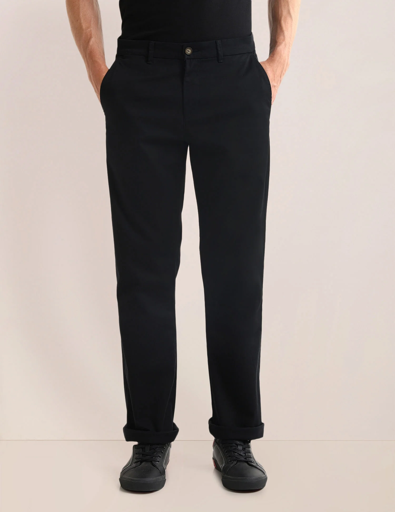 Riley Straight Fit Solid Trousers - Image 6