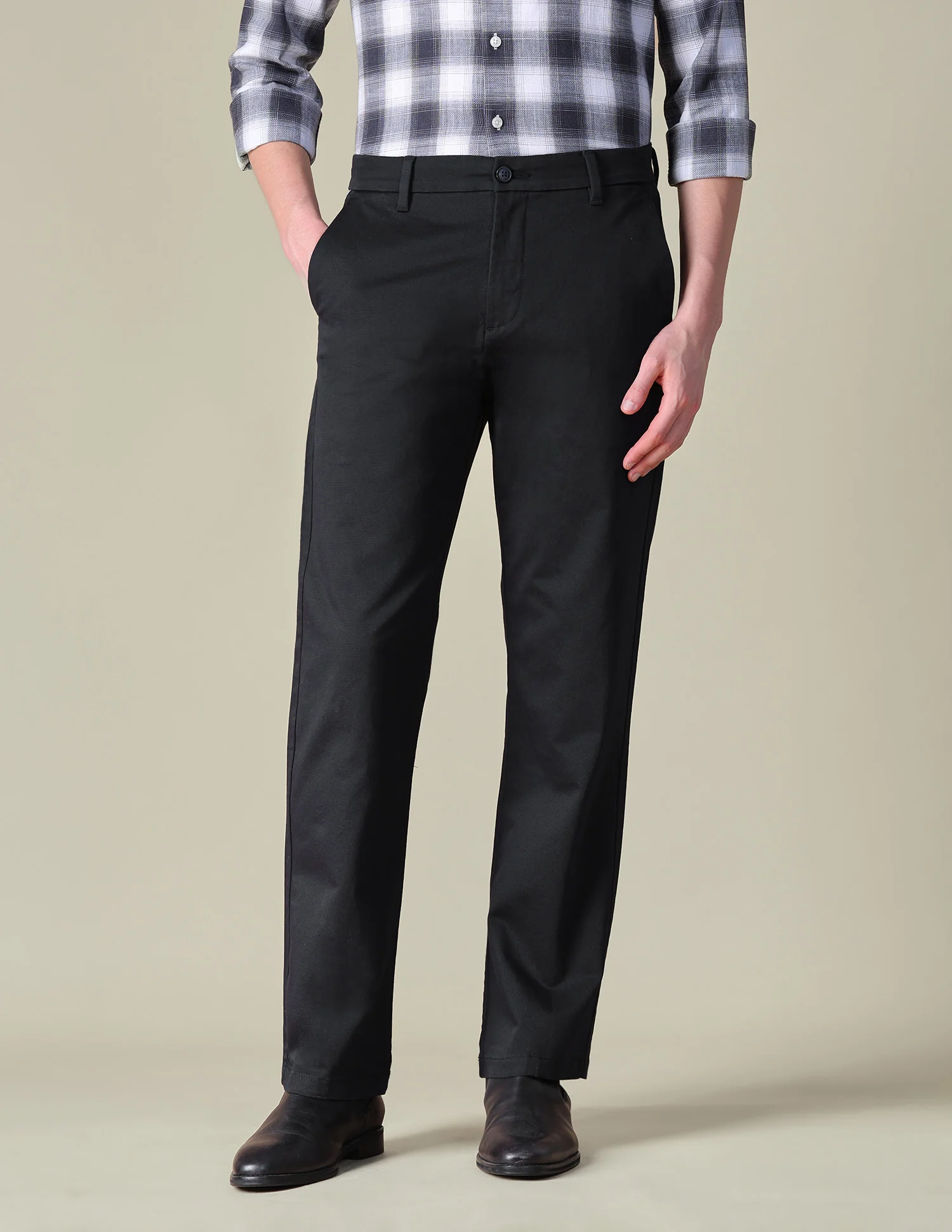 Riley Straight Fit Textured Trousers - Image 6