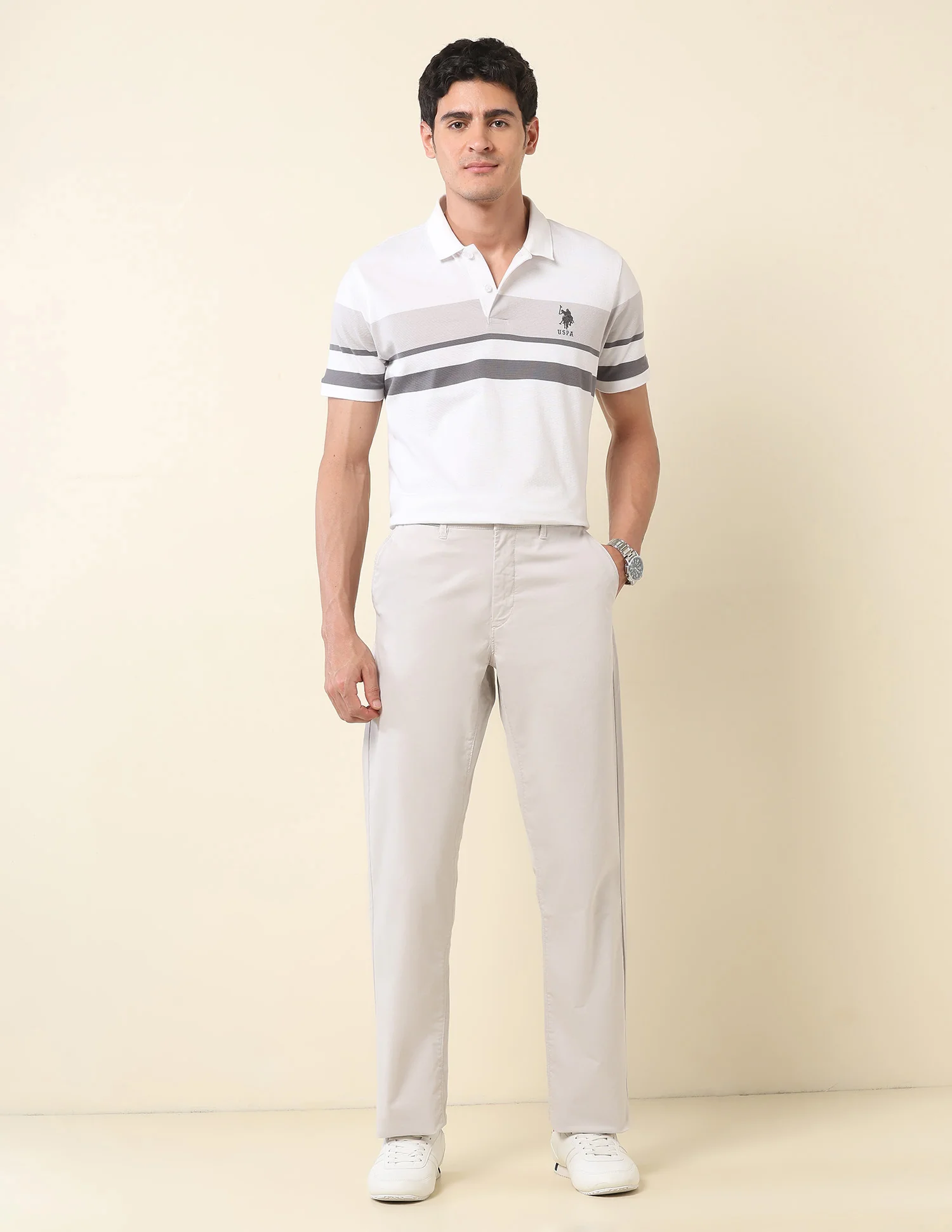 Riley Straight Fit Twill Trousers - Image 3