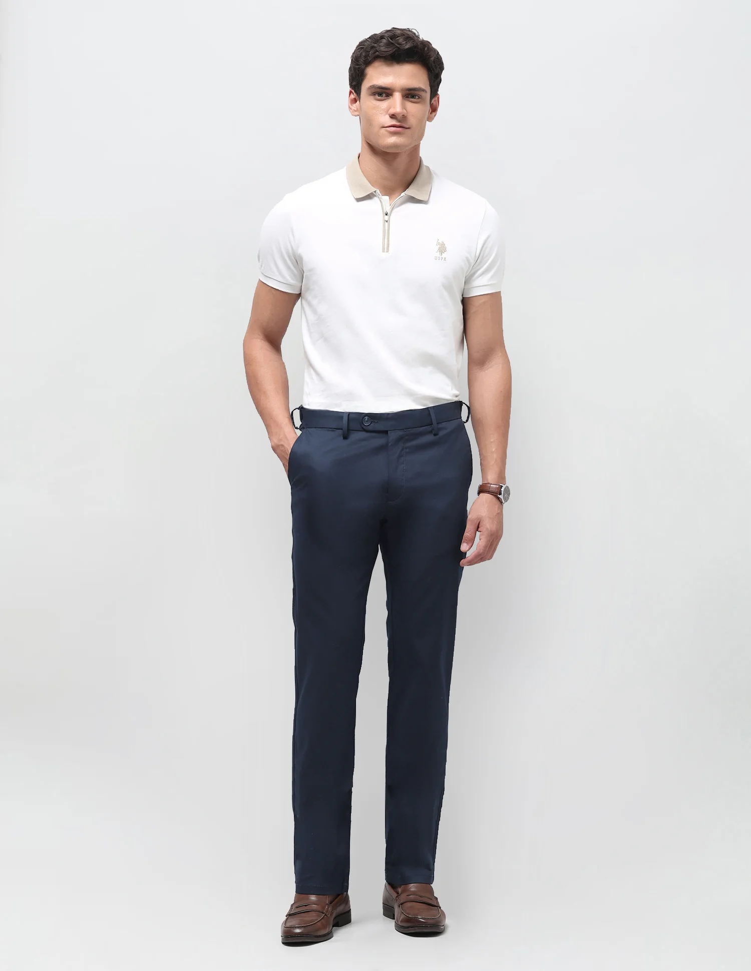 Riley Straight Fit Twill Trousers - Image 3