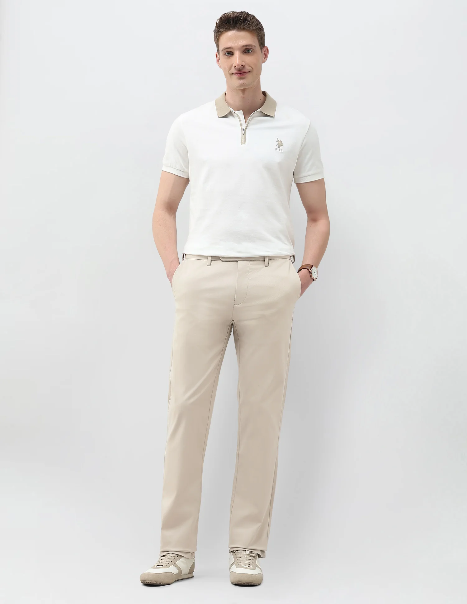 Riley Straight Fit Twill Trousers - Image 3