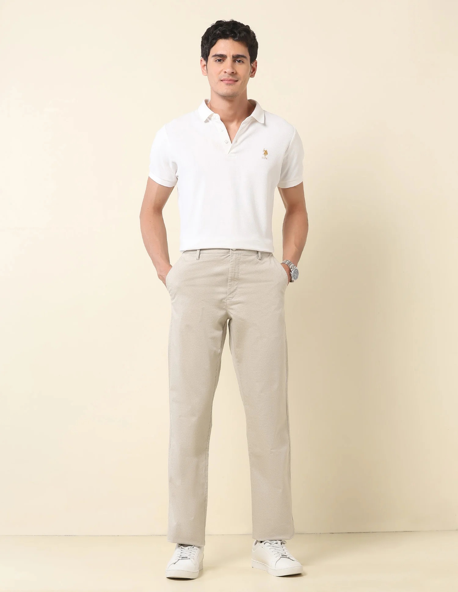 Riley Straight Fit Twill Trousers - Image 3