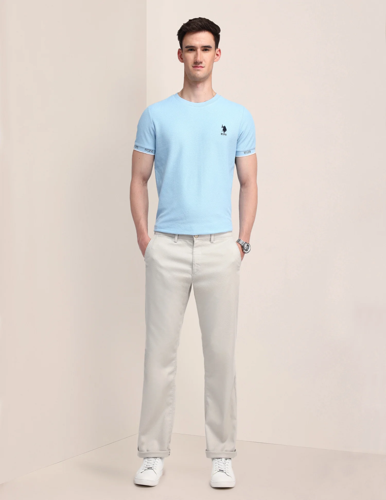 Riley Straight Fit Twill Trousers - Image 3
