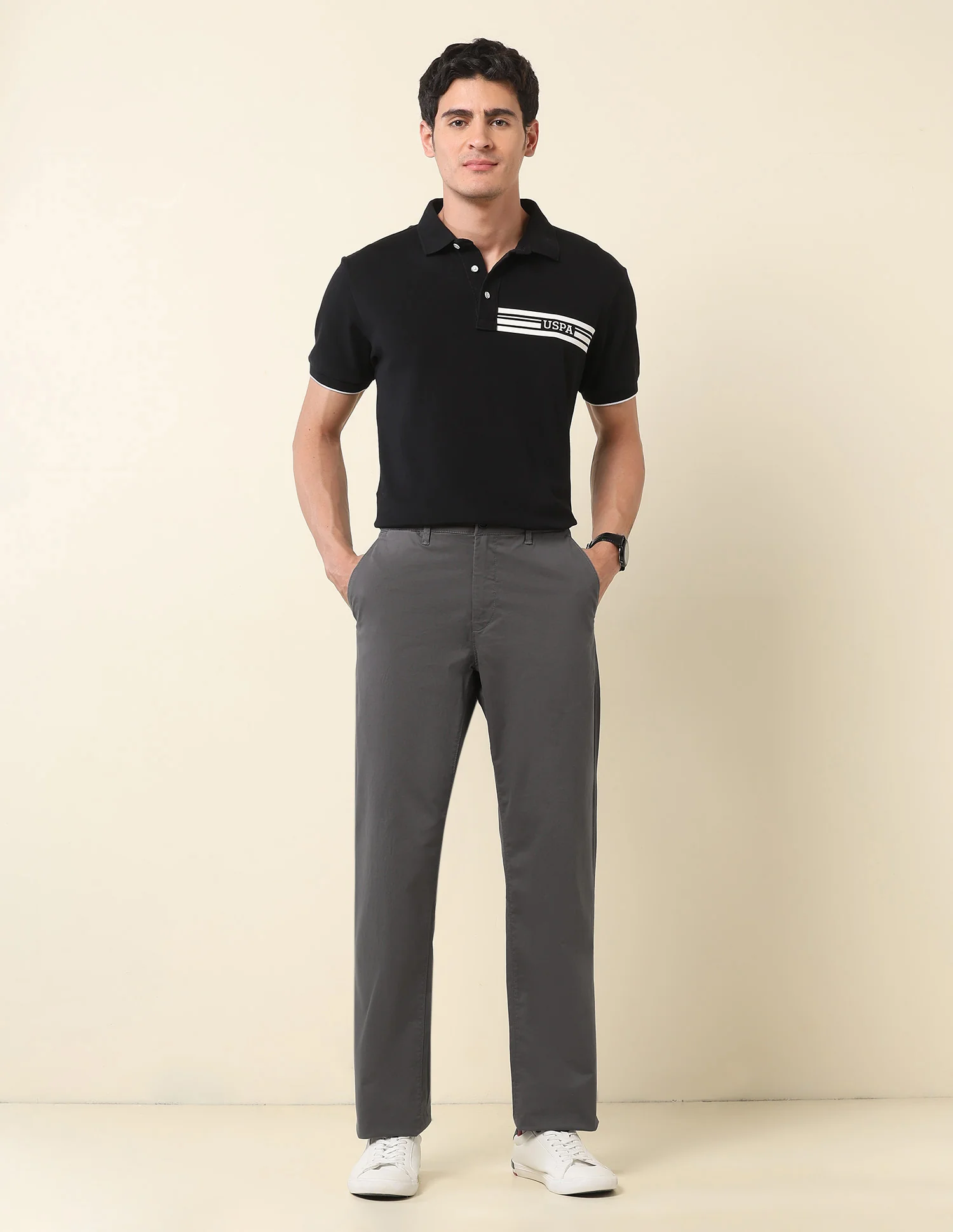 Riley Straight Fit Twill Trousers - Image 3
