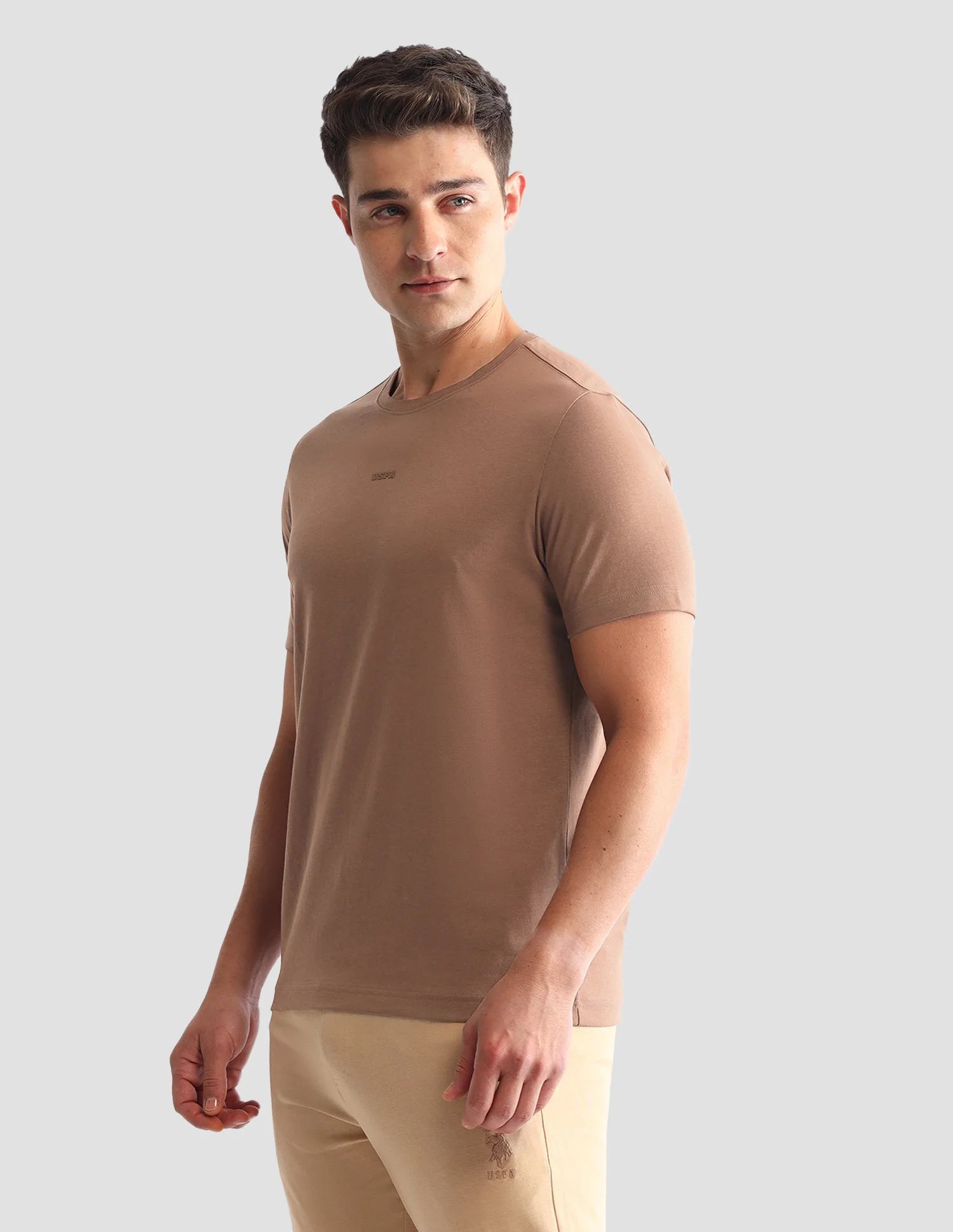 Round Neck Solid Loungewear T-Shirt - Image 5