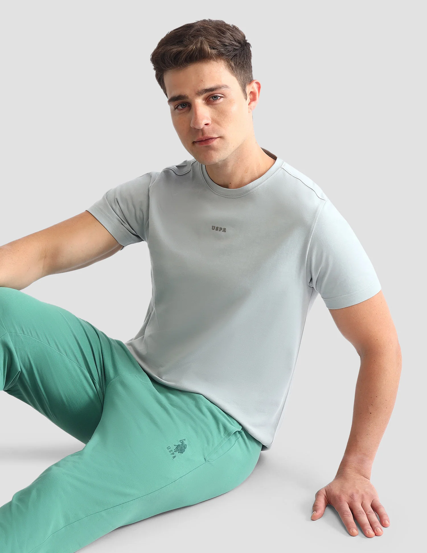 Round Neck Solid Loungewear T-Shirt