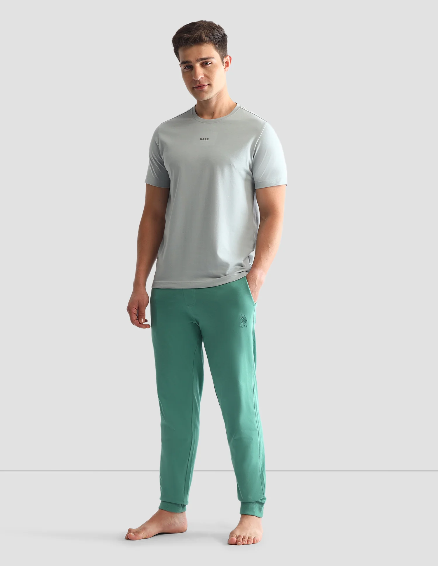 Round Neck Solid Loungewear T-Shirt - Image 3