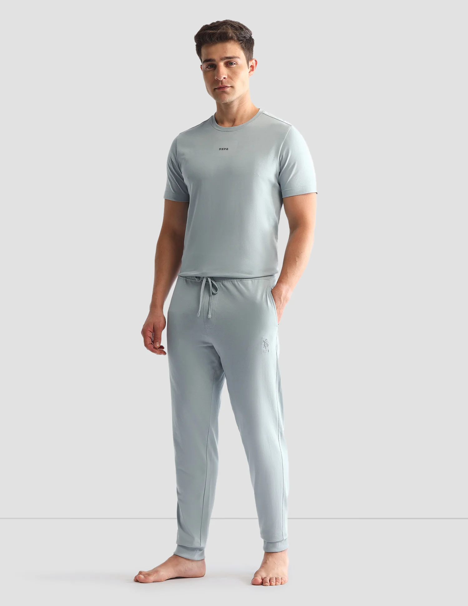 Round Neck Solid Loungewear T-Shirt - Image 4