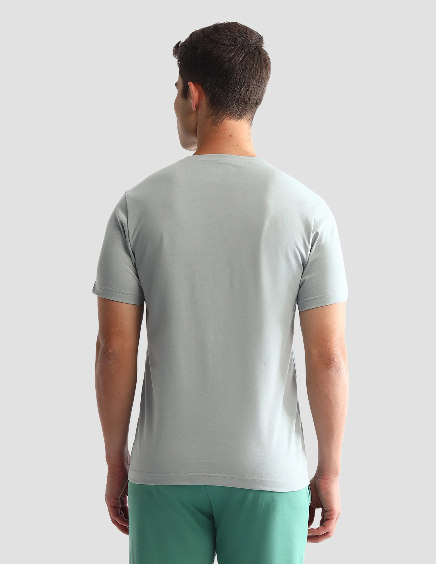 Round Neck Solid Loungewear T-Shirt - Image 6