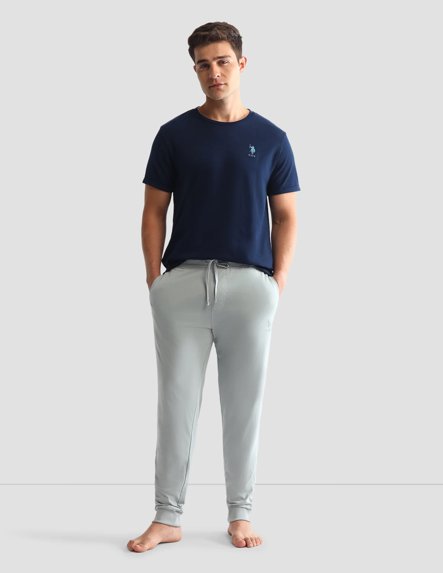 Round Neck Solid Loungewear T-Shirt - Image 3