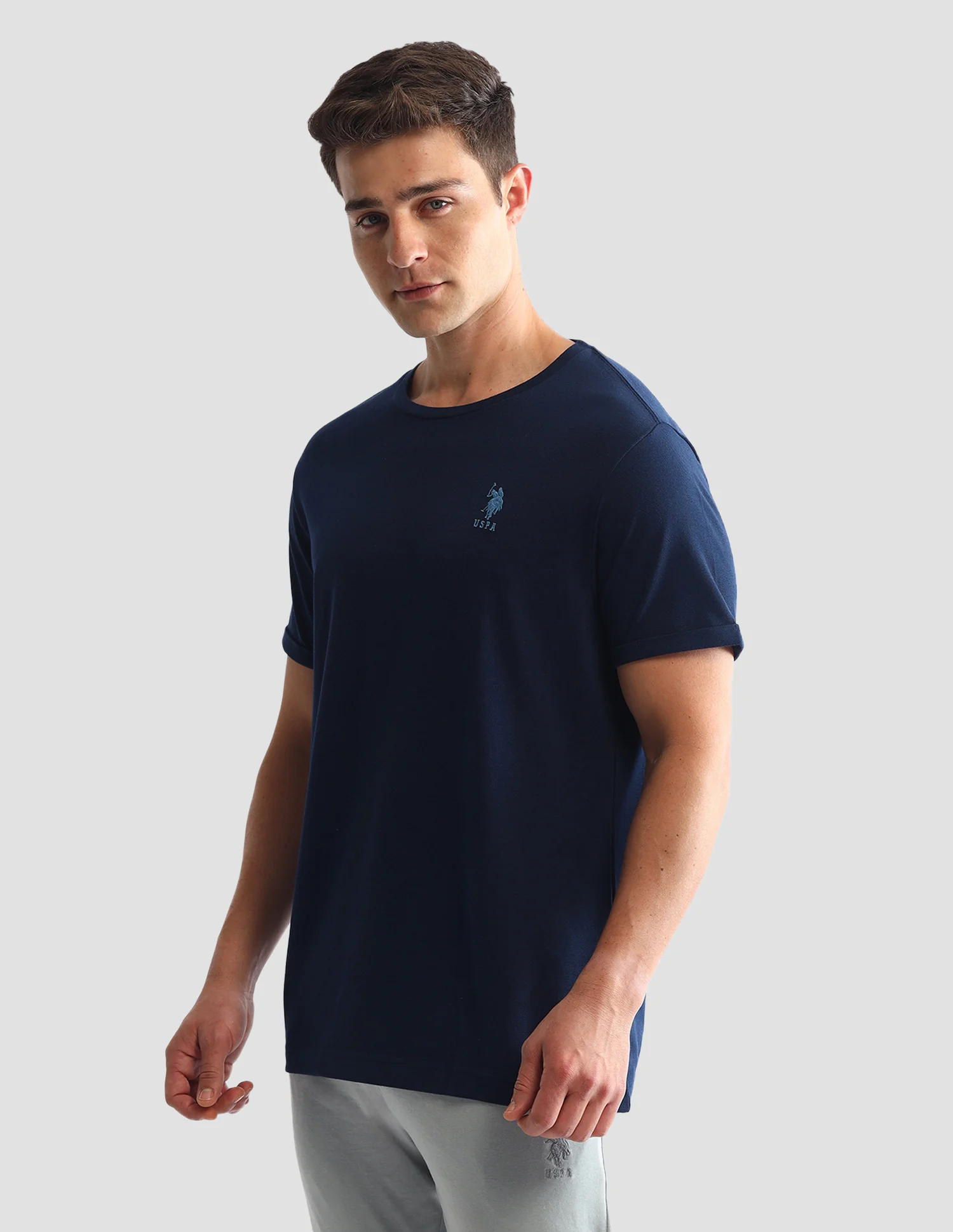 Round Neck Solid Loungewear T-Shirt - Image 4