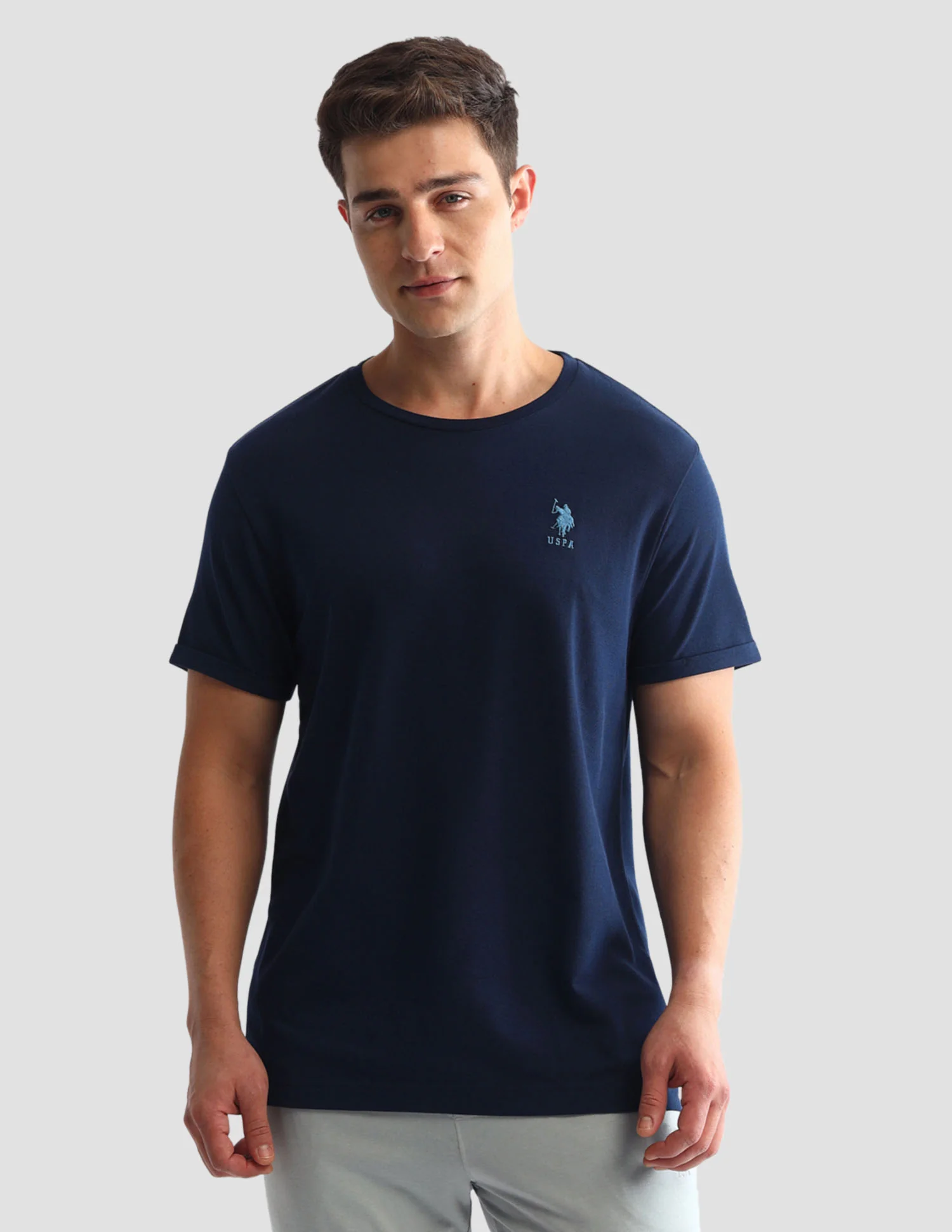 Round Neck Solid Loungewear T-Shirt - Image 6