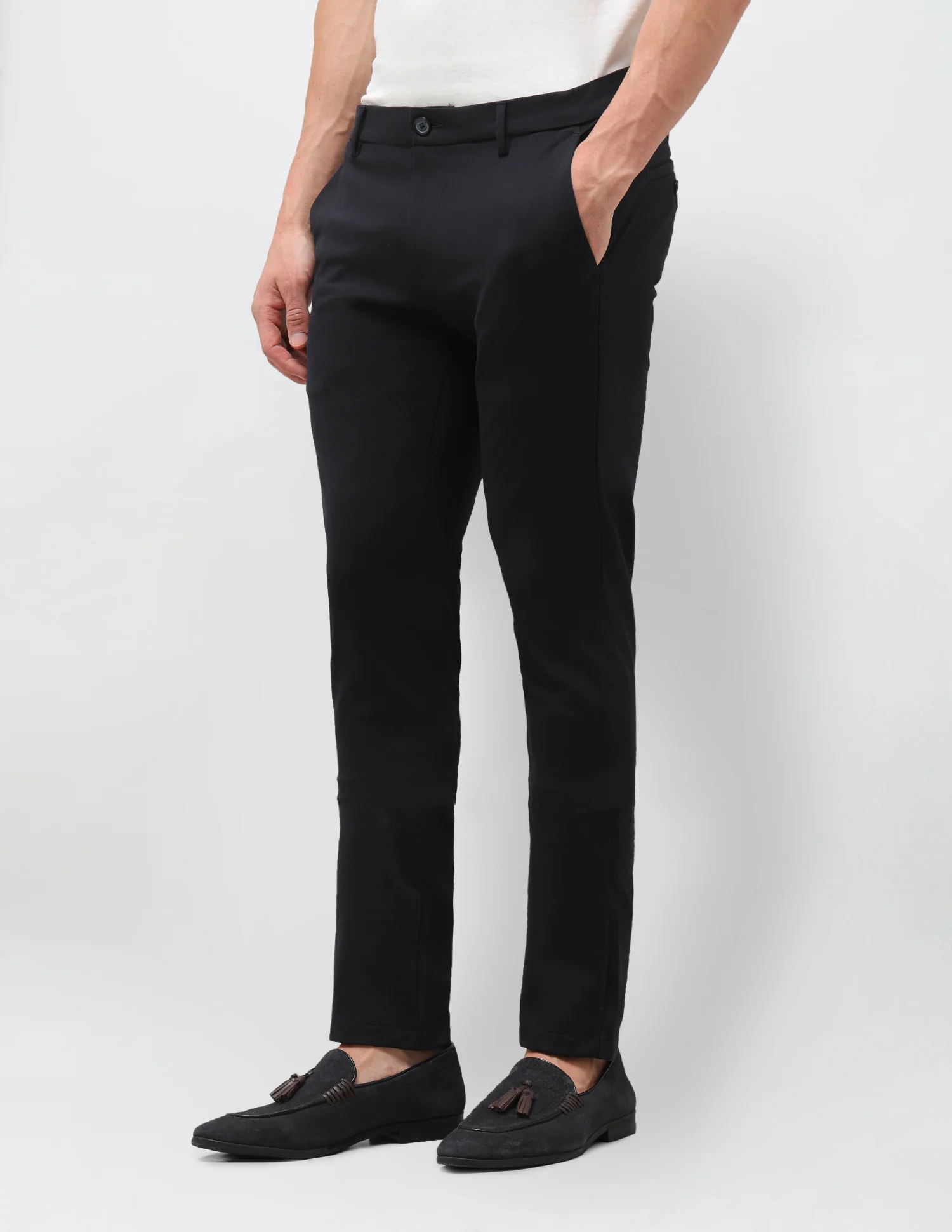 Satin Denver Slim Fit Trousers - Image 4