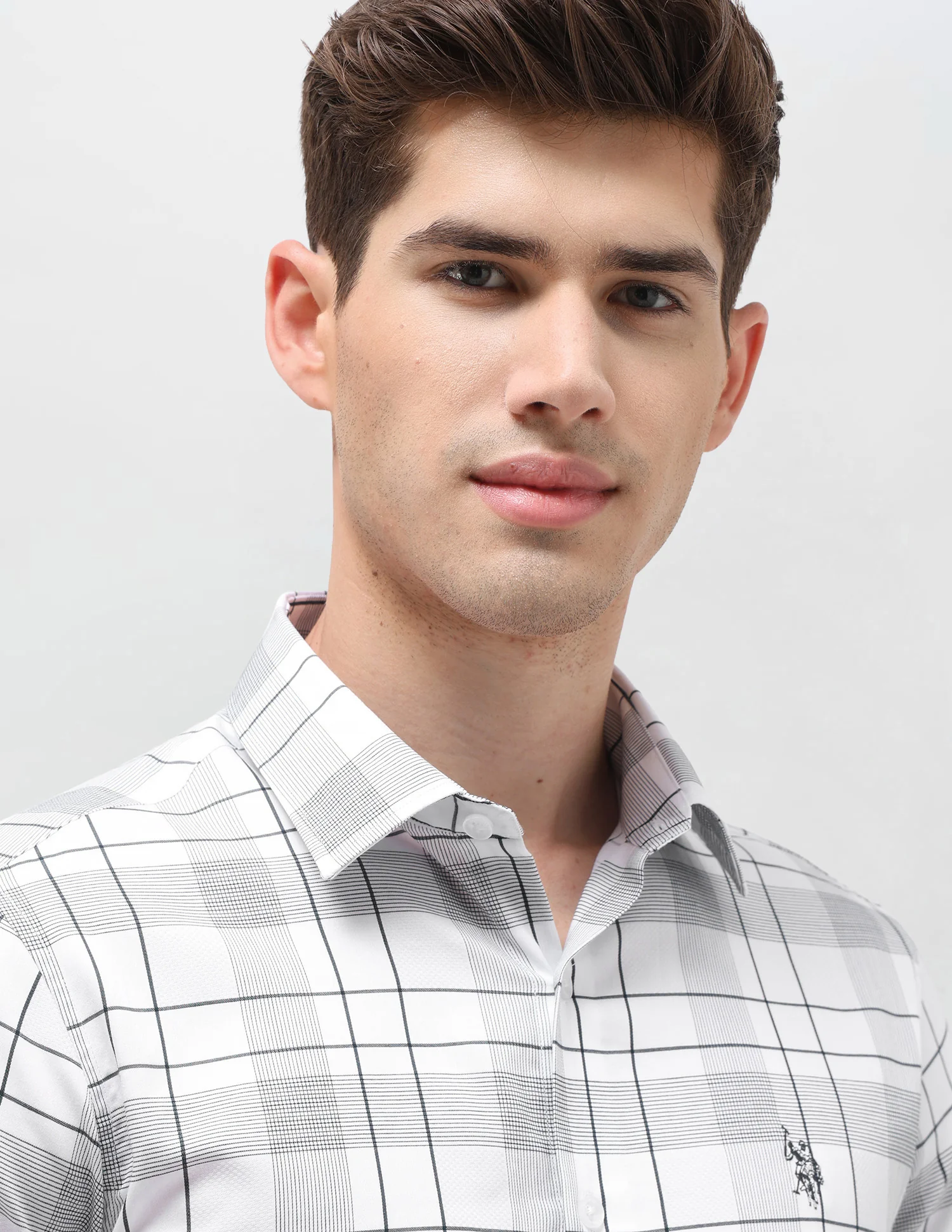 Satin Grid Tattersall Checked Shirt - Image 7