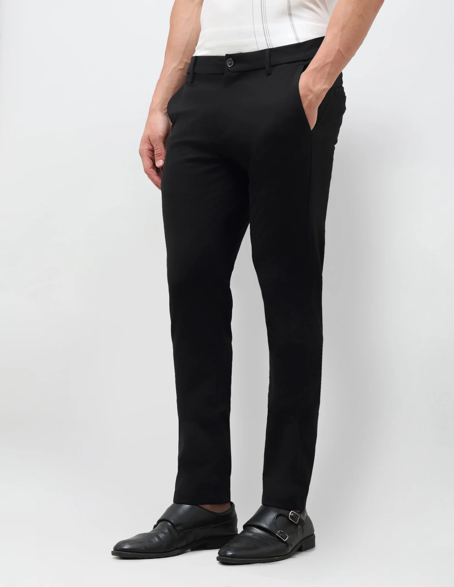 Satin Slim Fit Trousers - Image 4