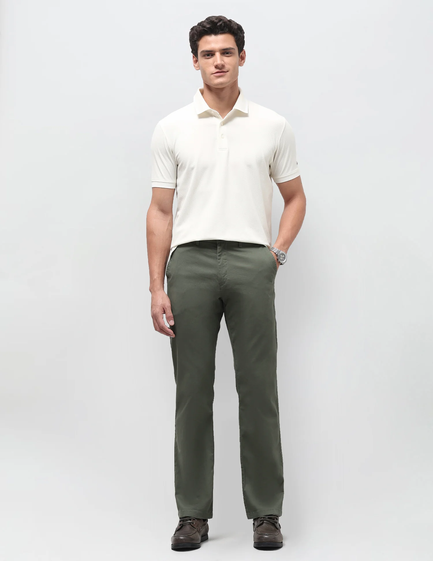 Satin Straight Fit Trousers - Image 3