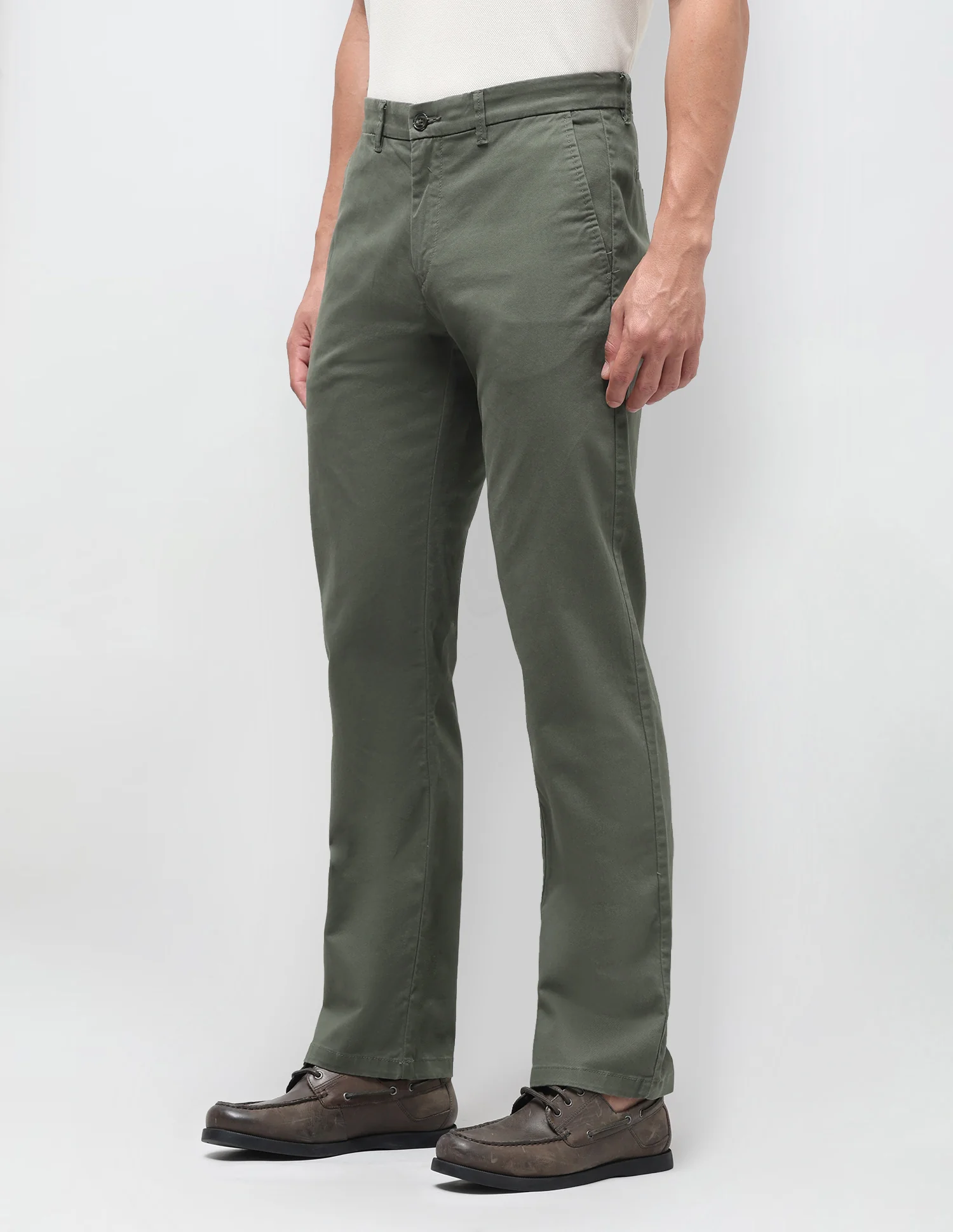 Satin Straight Fit Trousers - Image 4