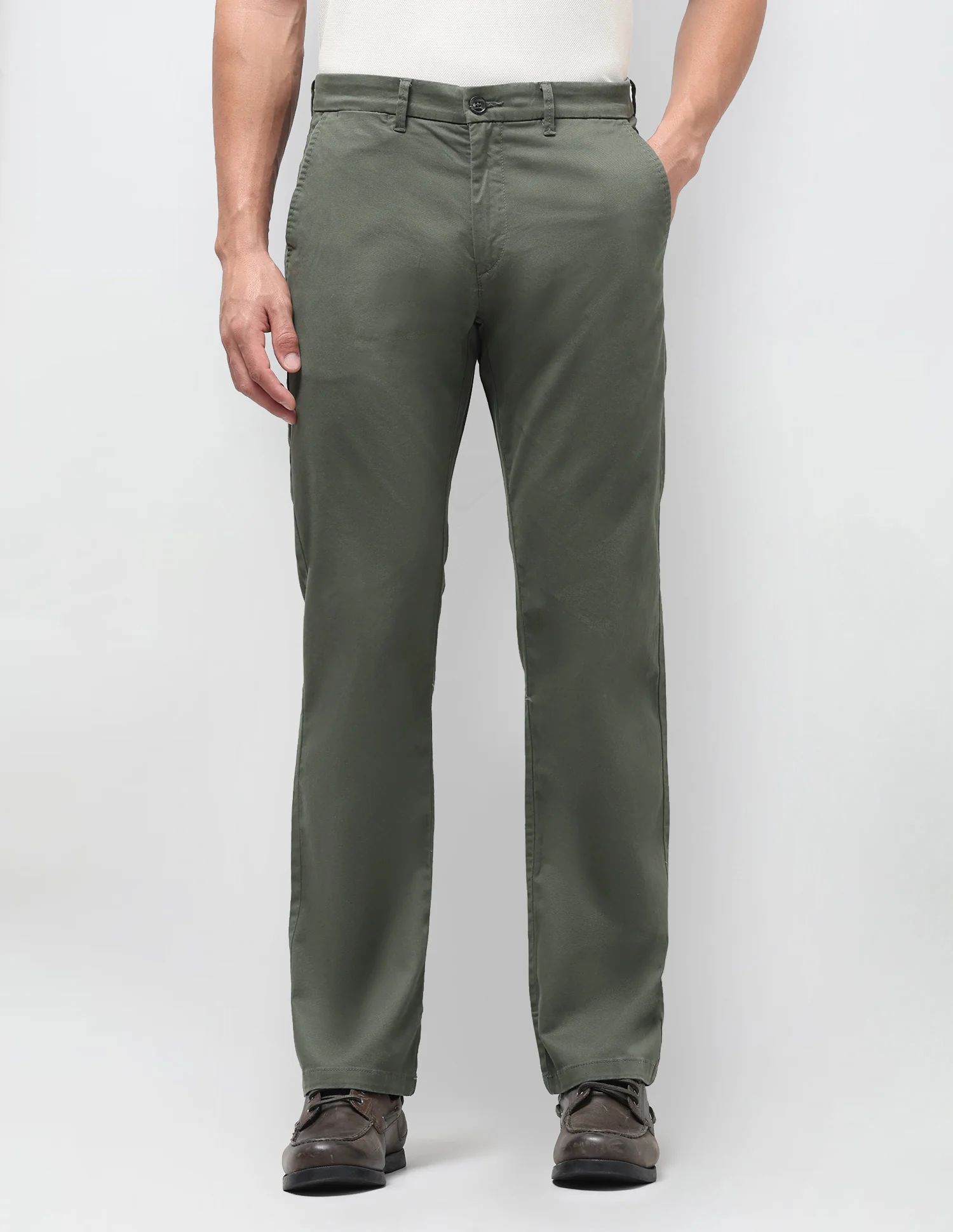 Satin Straight Fit Trousers - Image 6