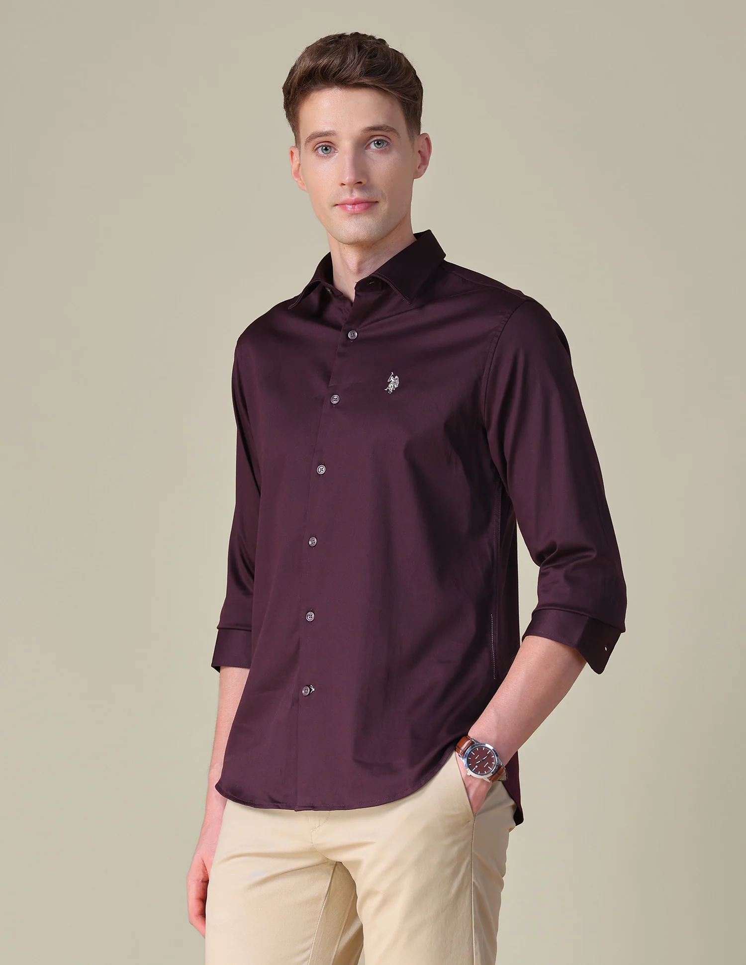 Satin Tailored Fit Shirt - Image 4