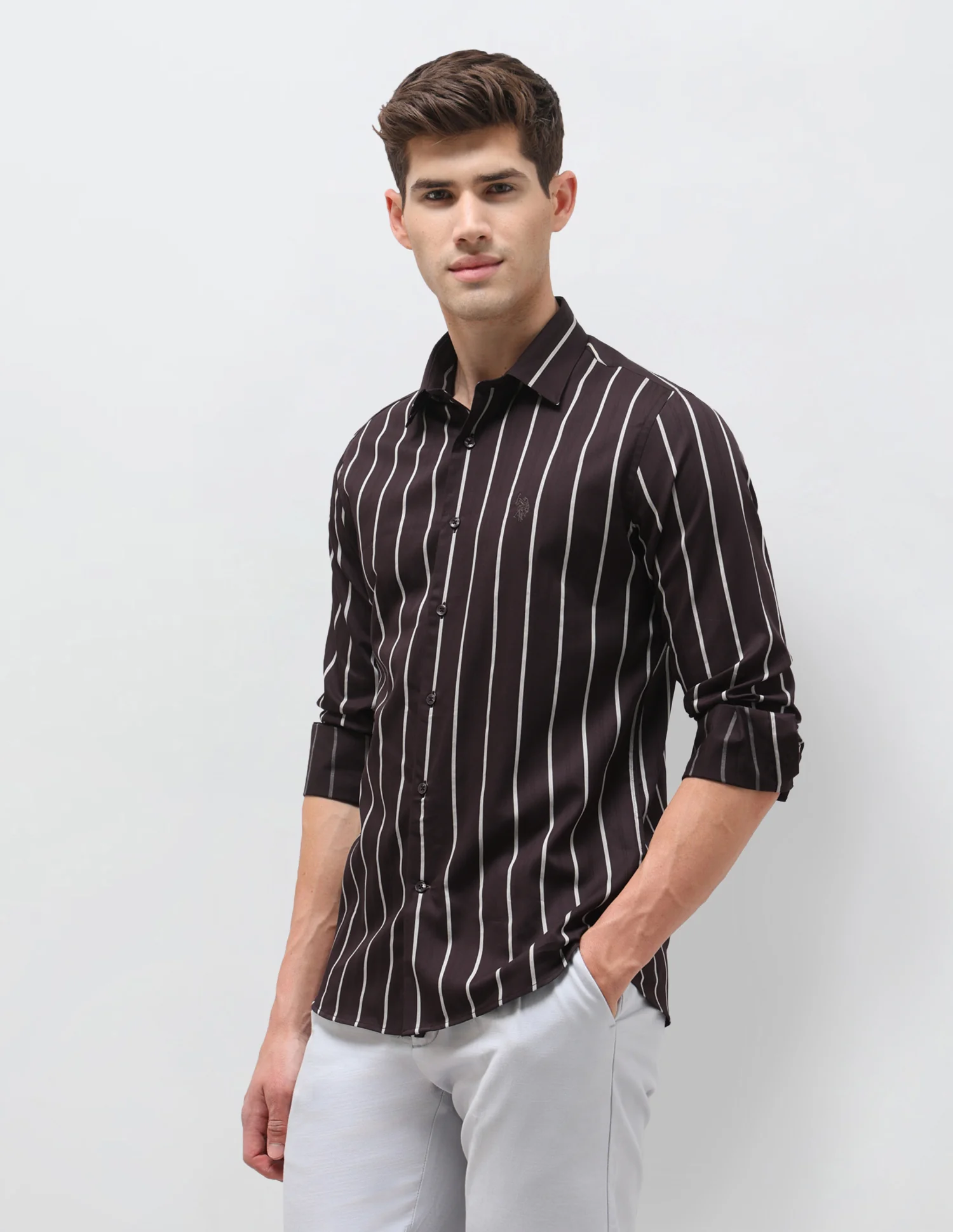 Satin Vertical Striped Shirt - Image 4