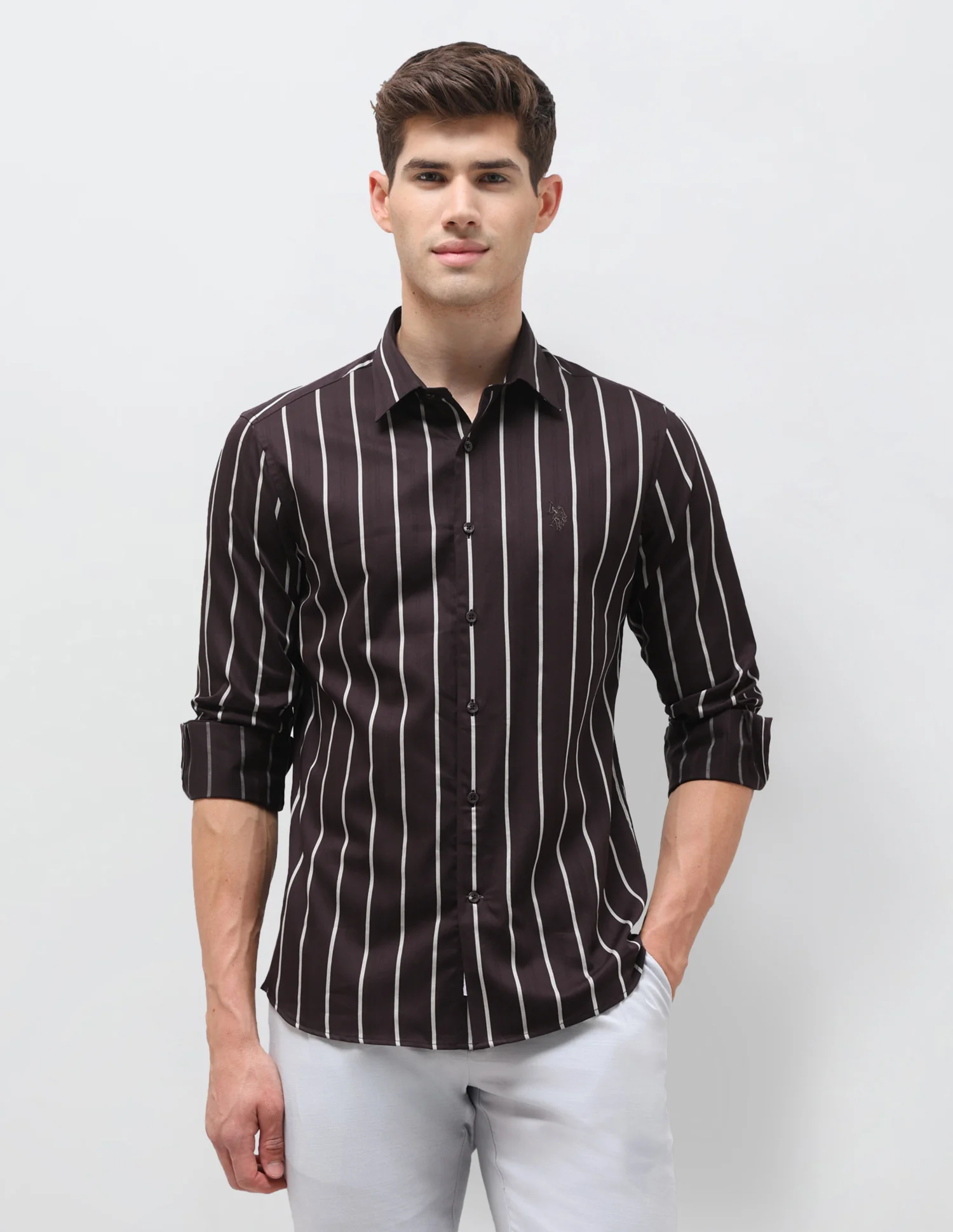 Satin Vertical Striped Shirt - Image 6