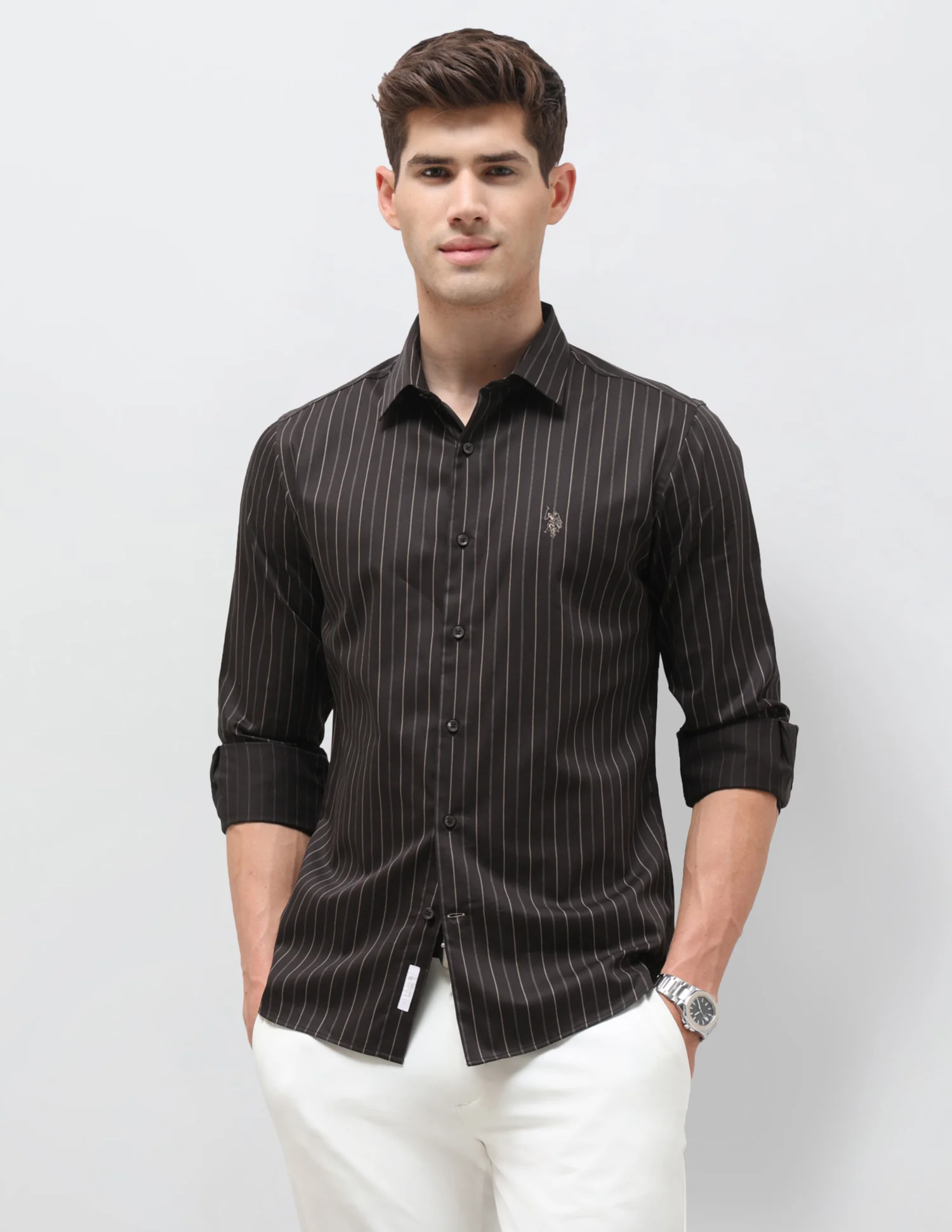 Satin Vertical Striped Shirt