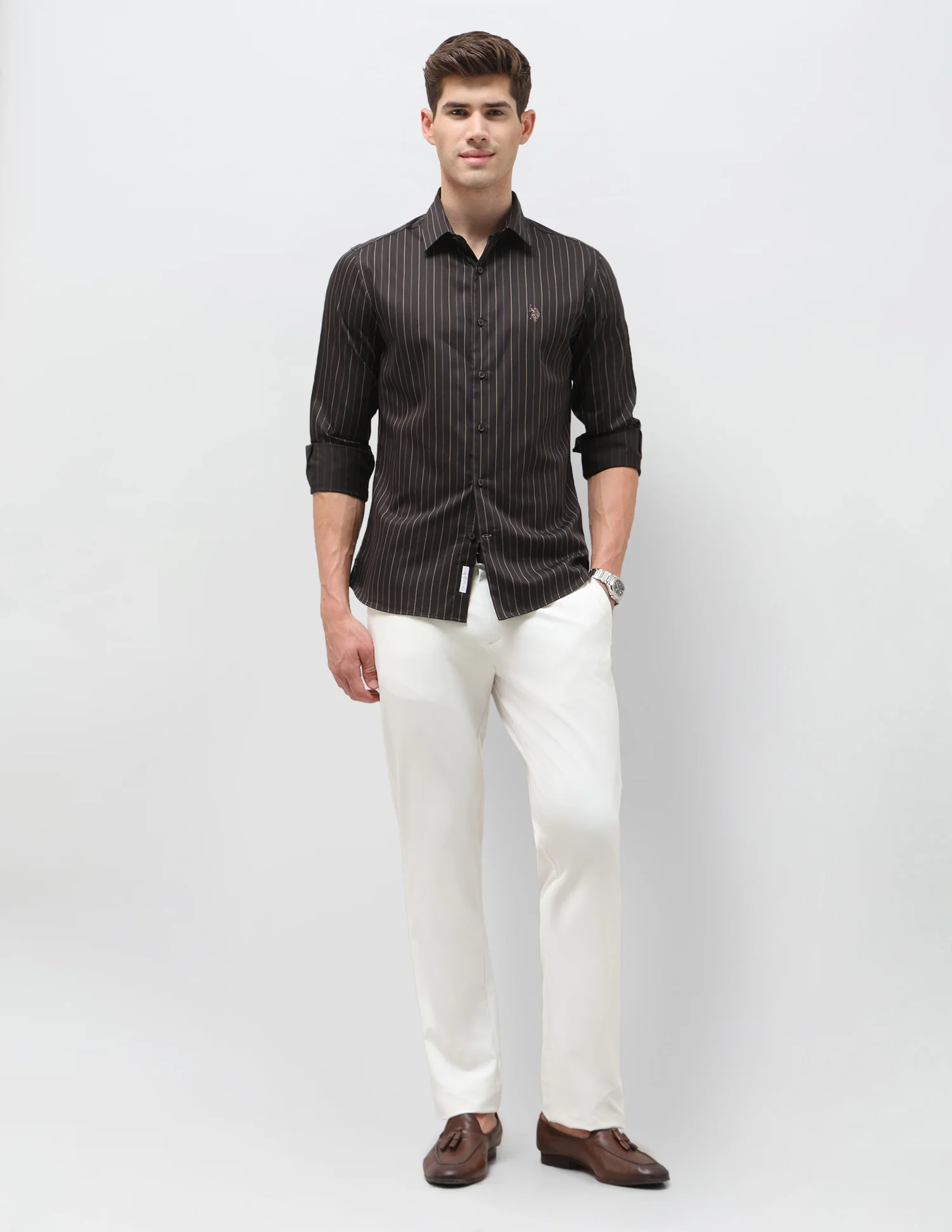 Satin Vertical Striped Shirt - Image 3