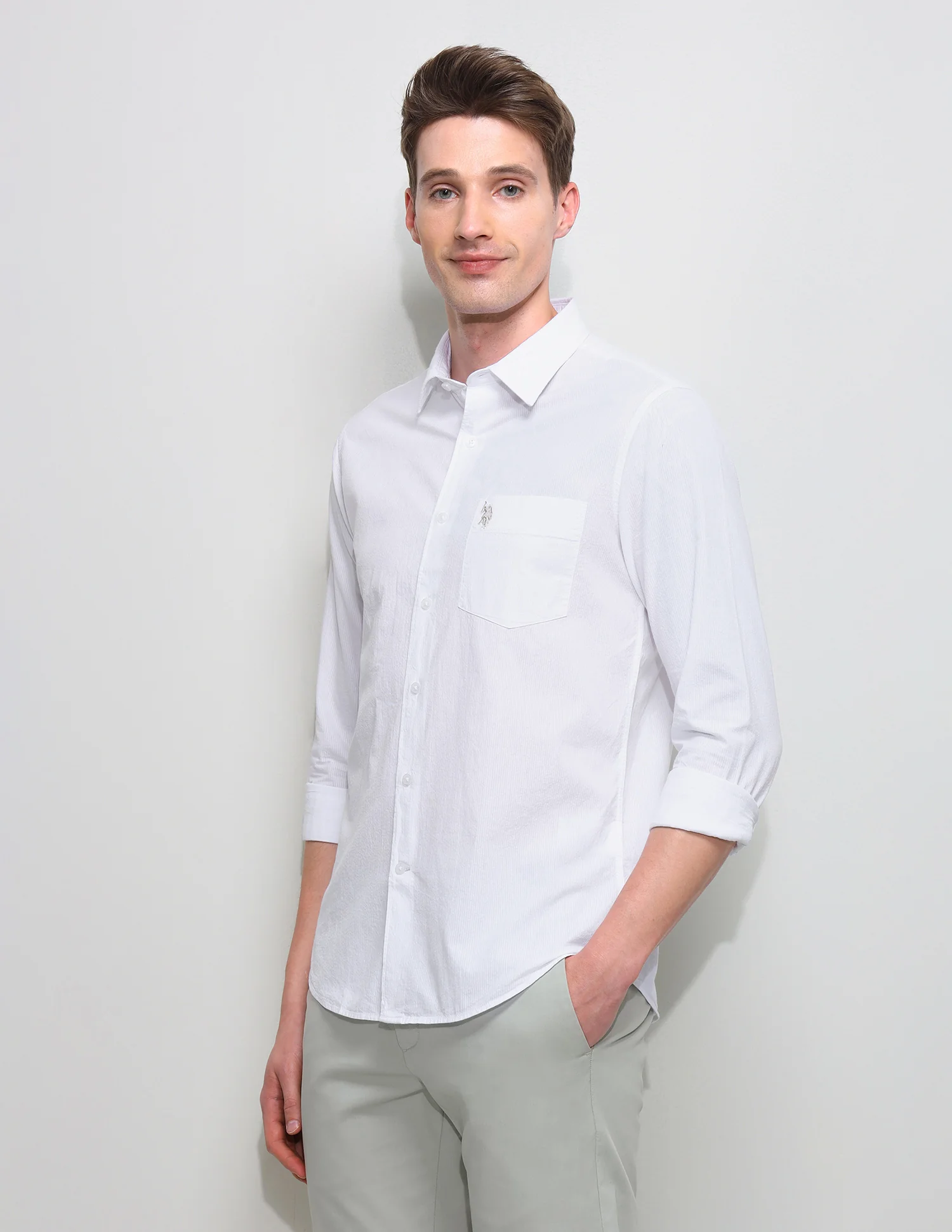 Seersucker Regular Fit Textured Shirt - Image 4