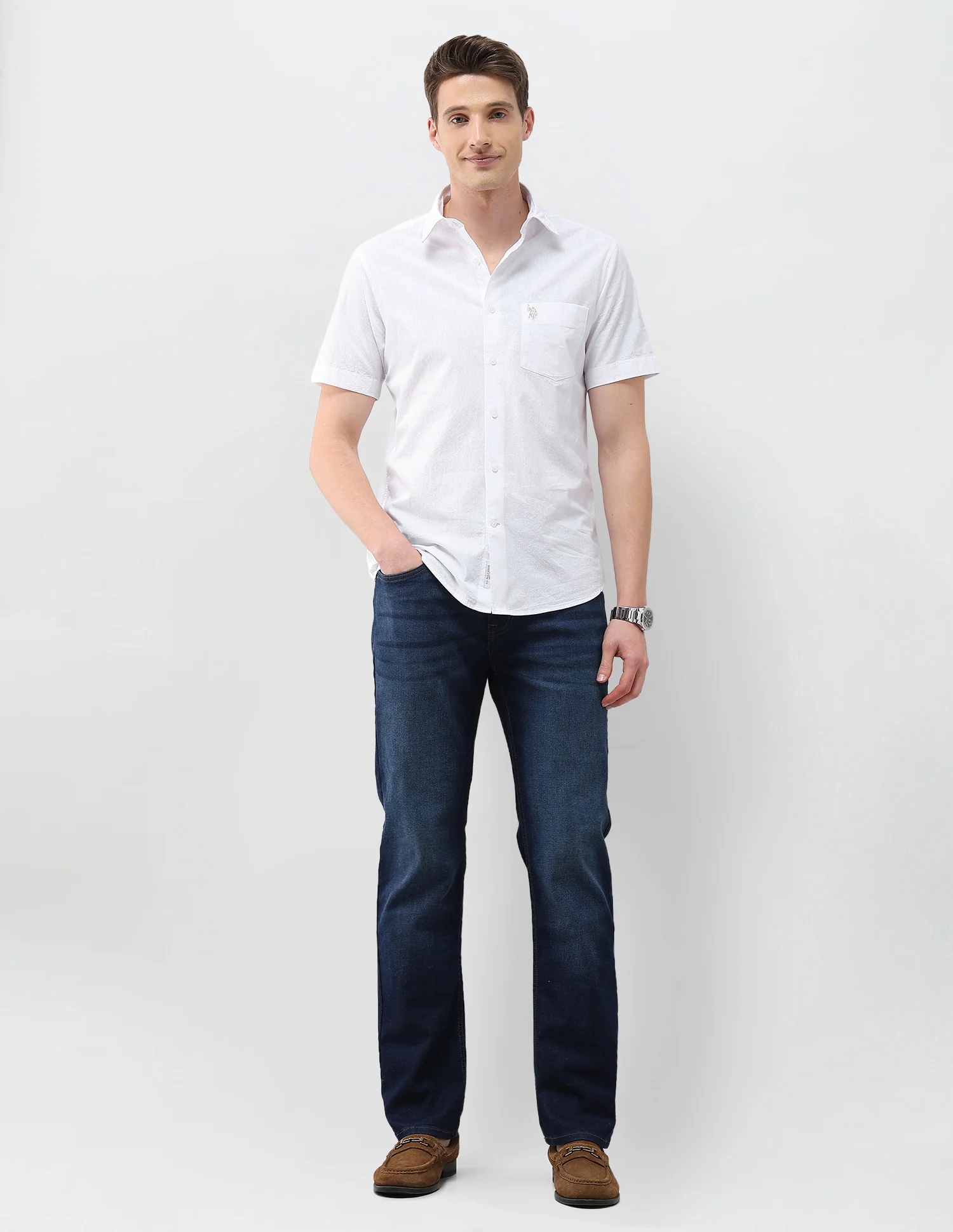 Seersucker Regular Fit Textured Shirt - Image 3