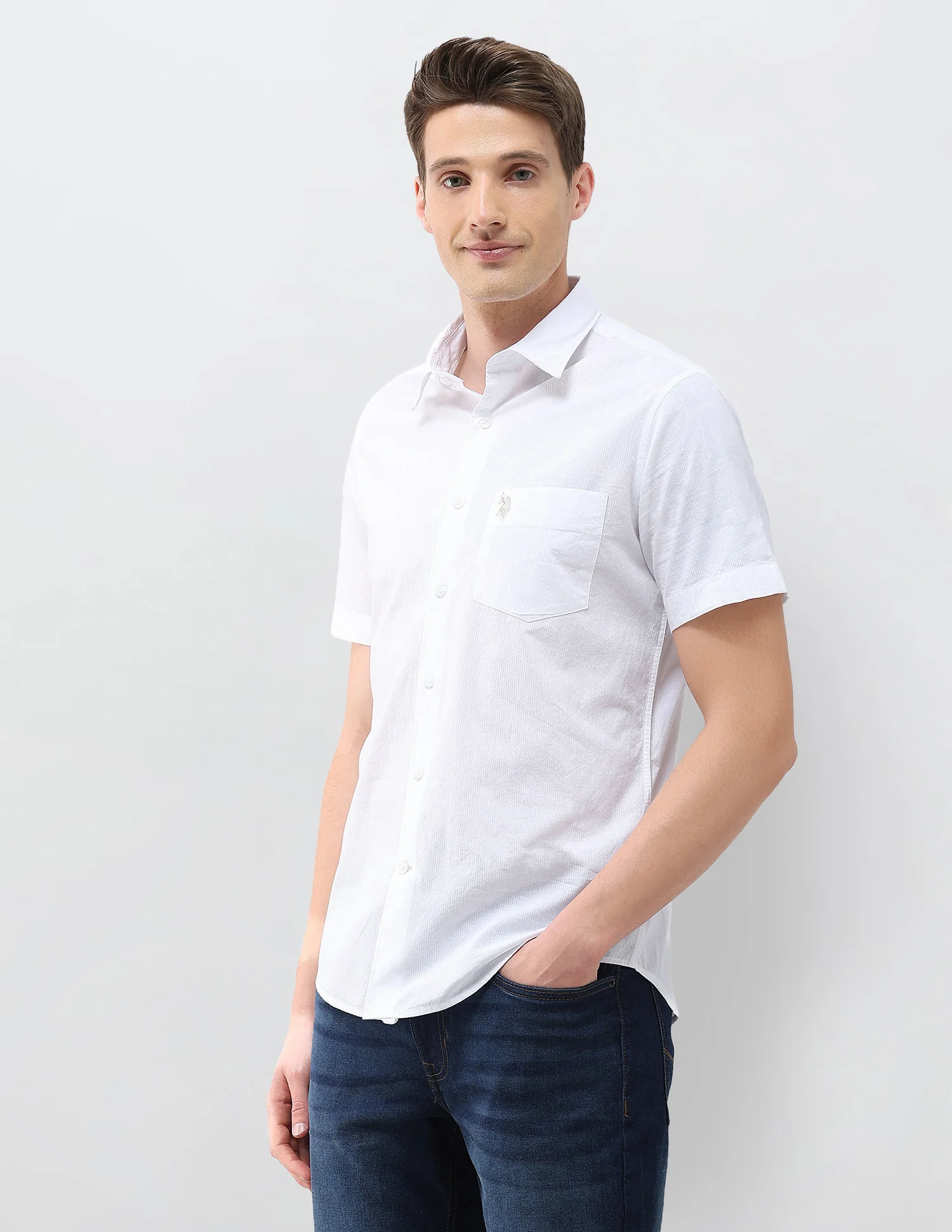Seersucker Regular Fit Textured Shirt - Image 4