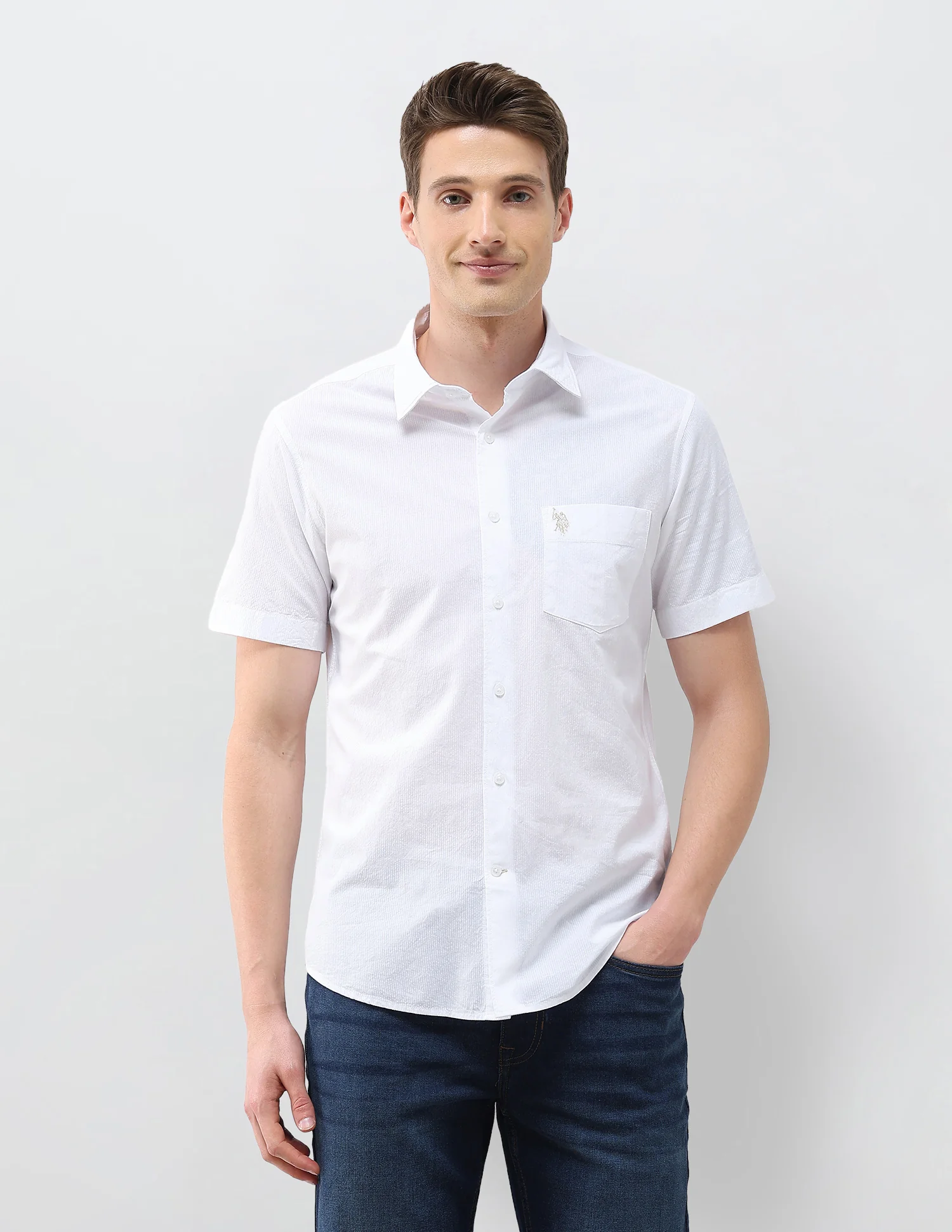 Seersucker Regular Fit Textured Shirt - Image 6