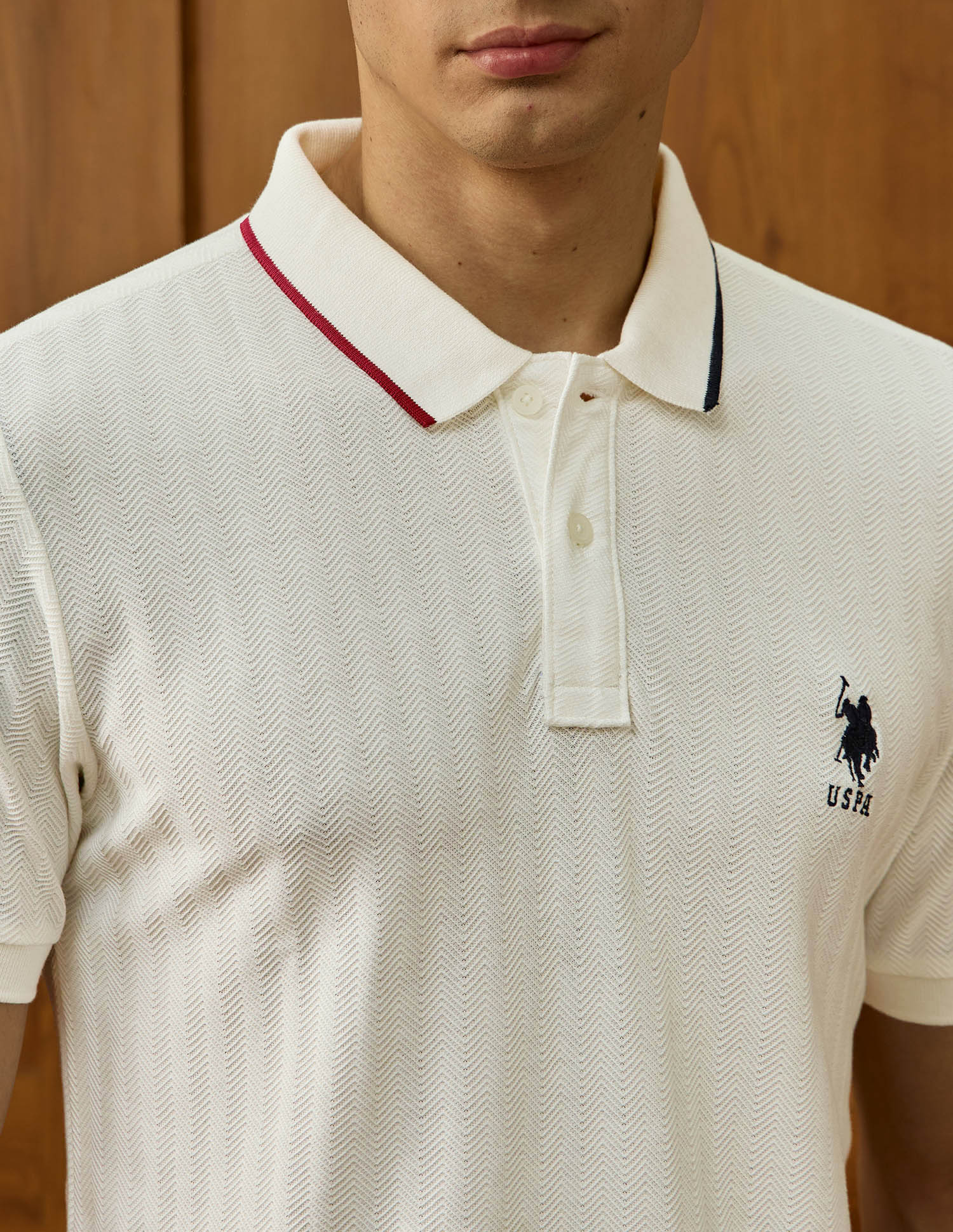 Self Design Chevron Varsity Polo Shirt - Image 7