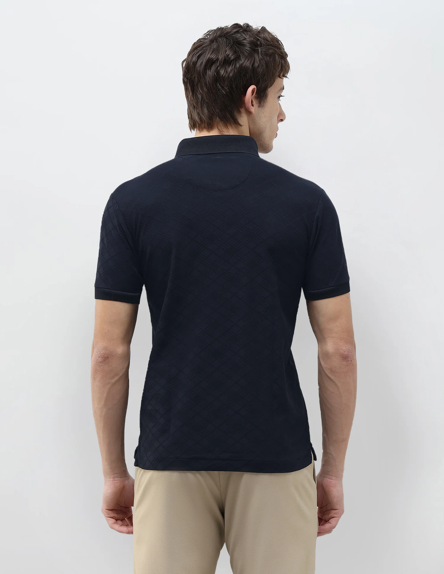 Self Design Geometric Slim Fit Polo Shirt - Image 5