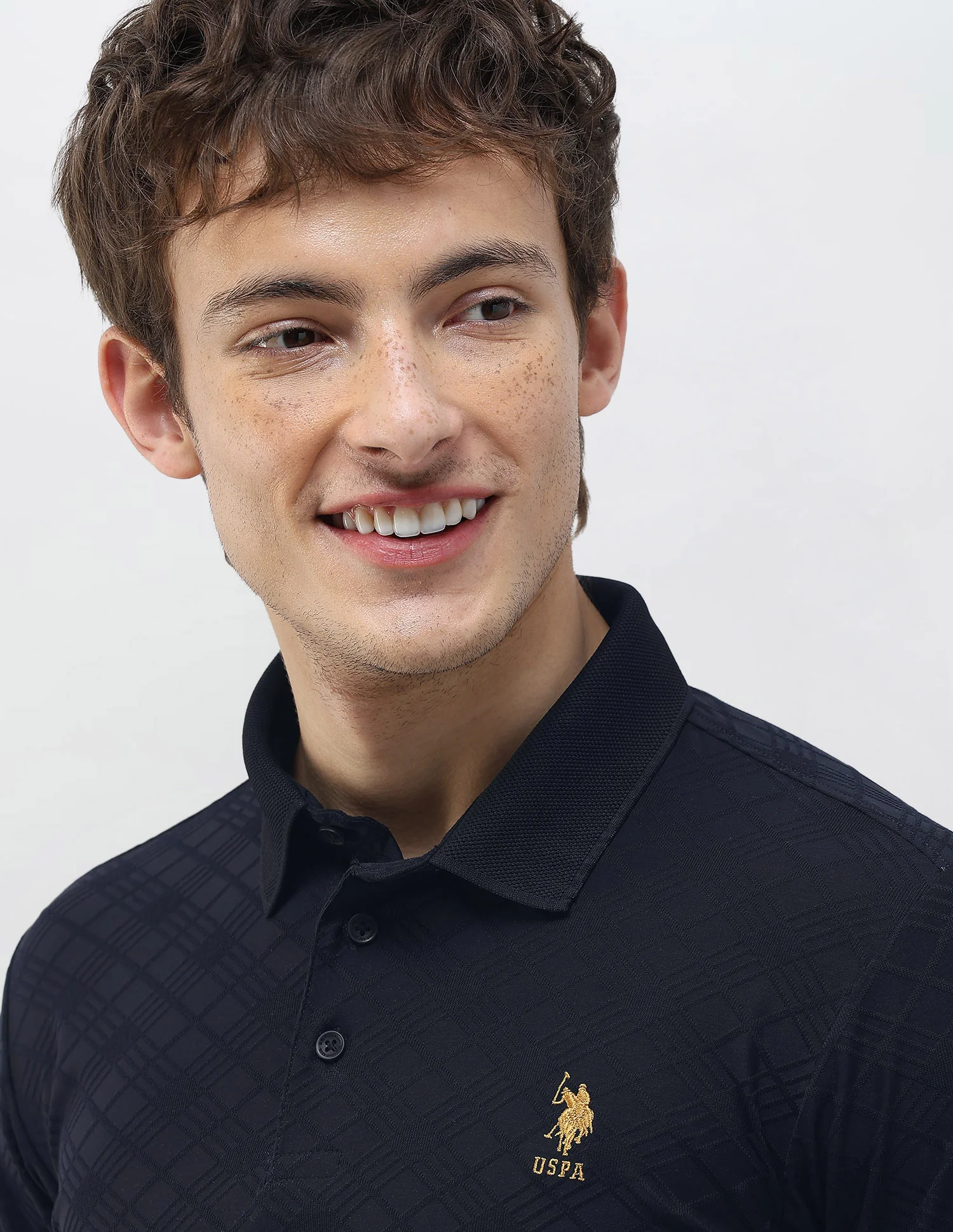 Self Design Geometric Slim Fit Polo Shirt - Image 7