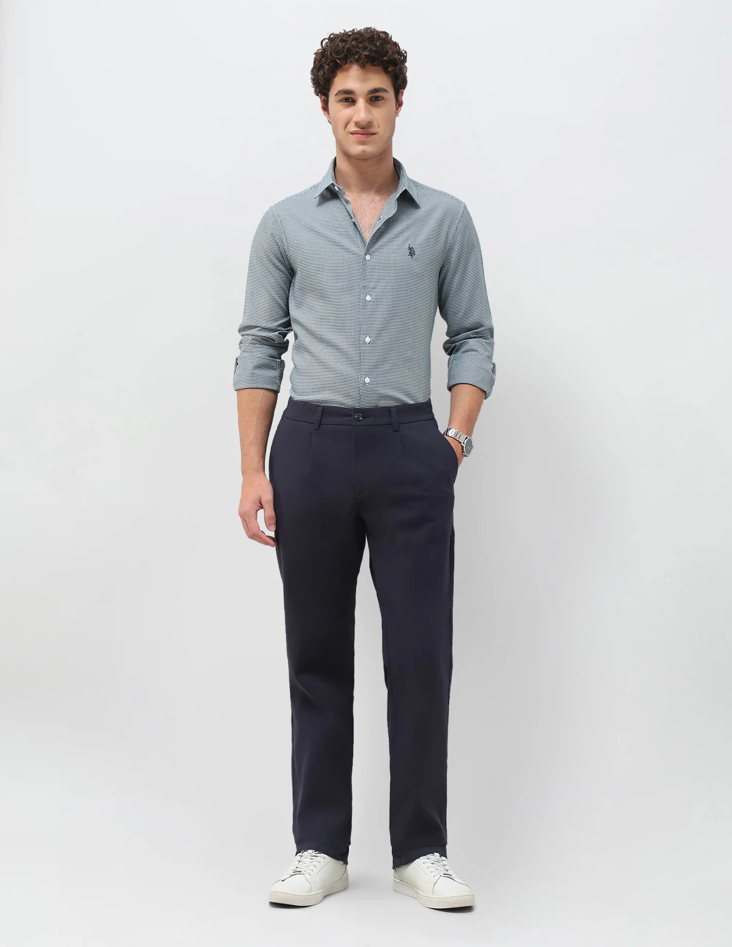 Self Design Houndstooth Twill Shirt - Image 3