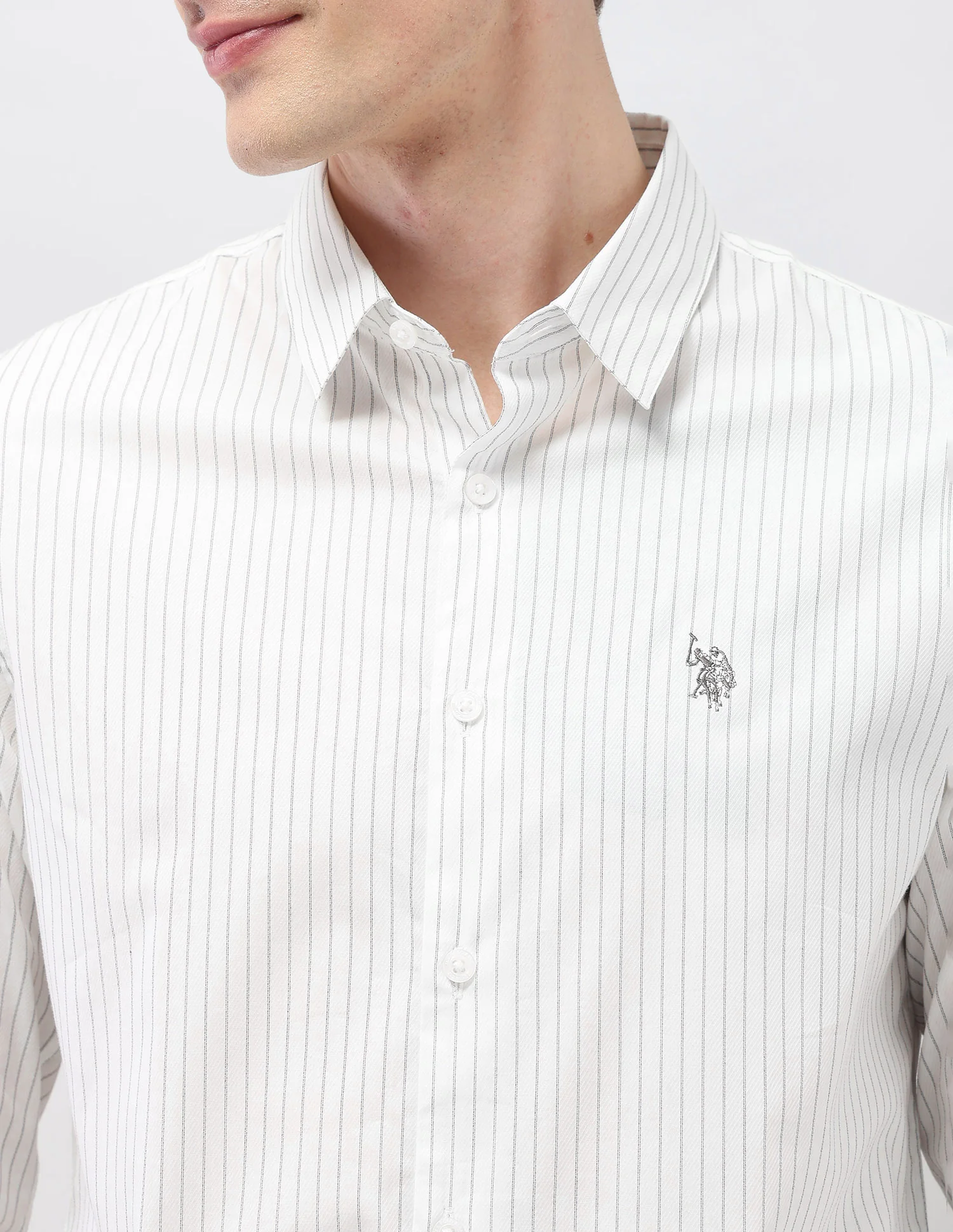 Self Design Vertical Striped Black & Gold Shirt - Image 7