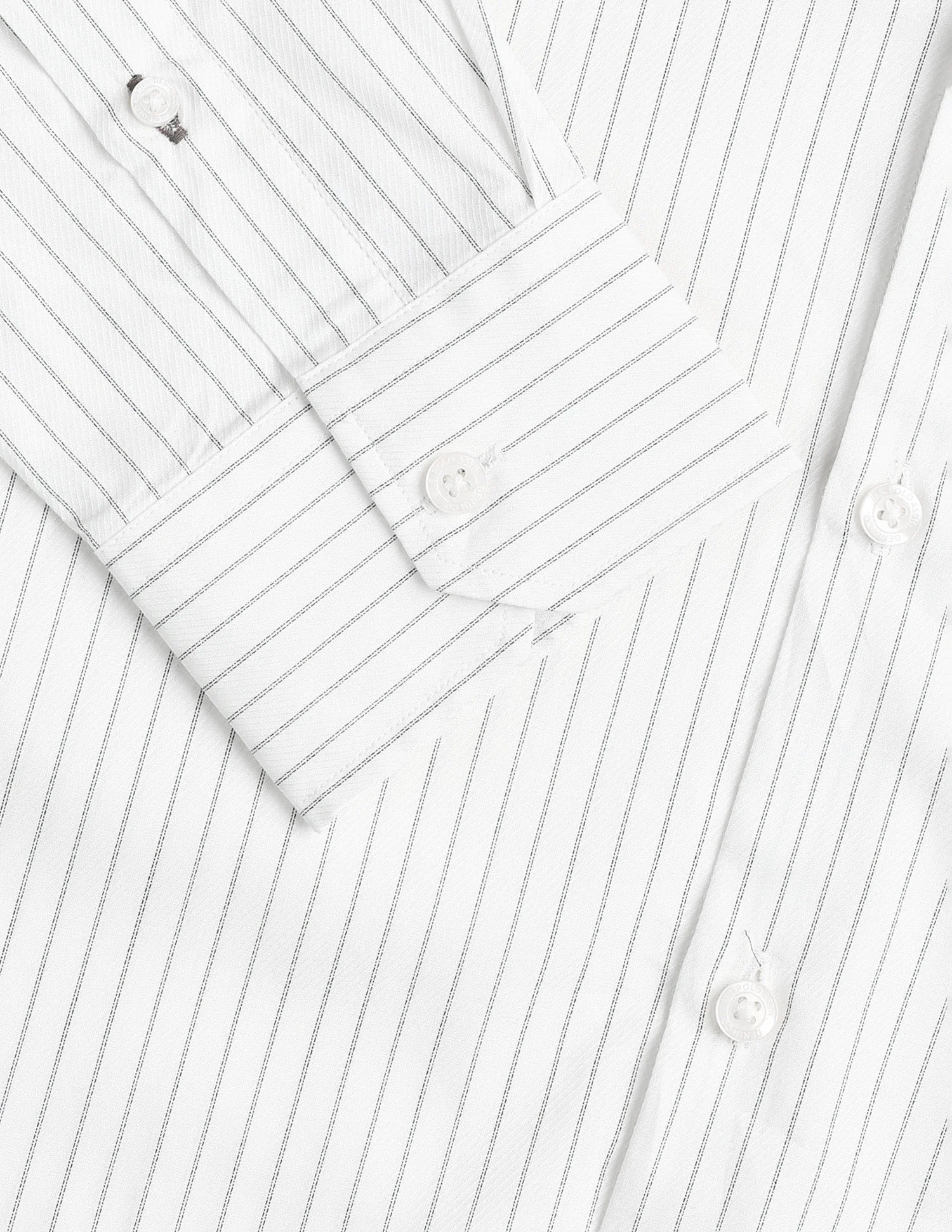 Self Design Vertical Striped Black & Gold Shirt - Image 8
