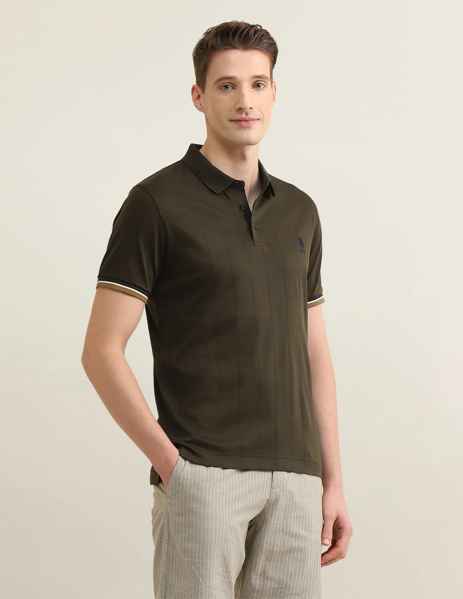 Self Design Vertical Striped Sotogrande Polo Shirt - Image 4