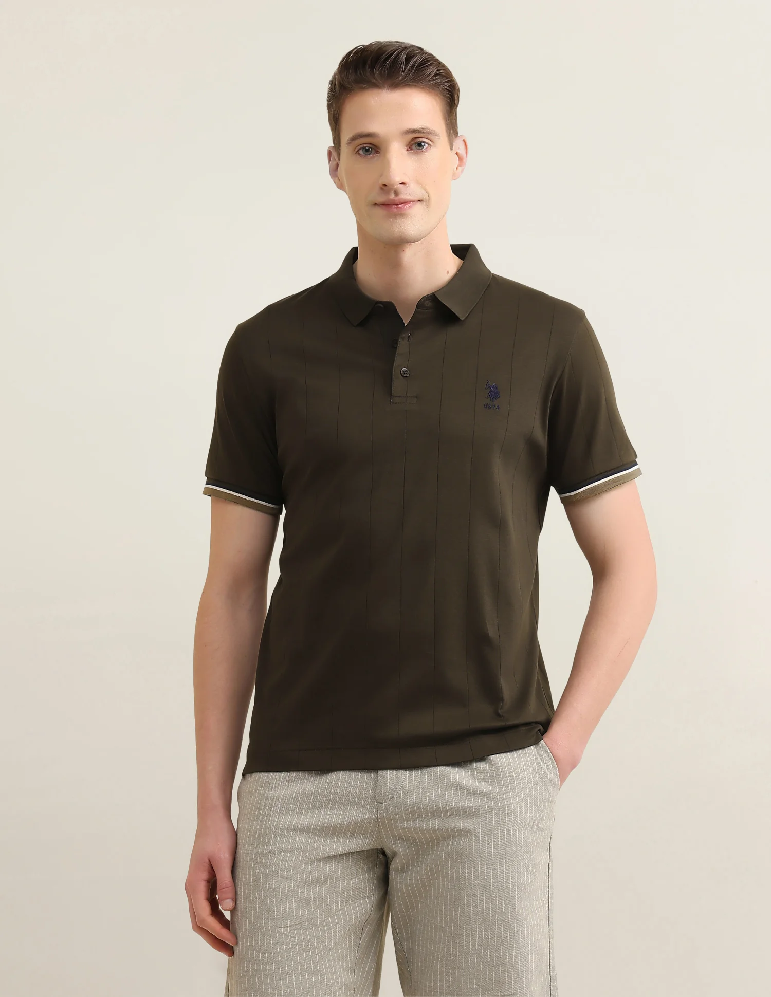 Self Design Vertical Striped Sotogrande Polo Shirt - Image 6